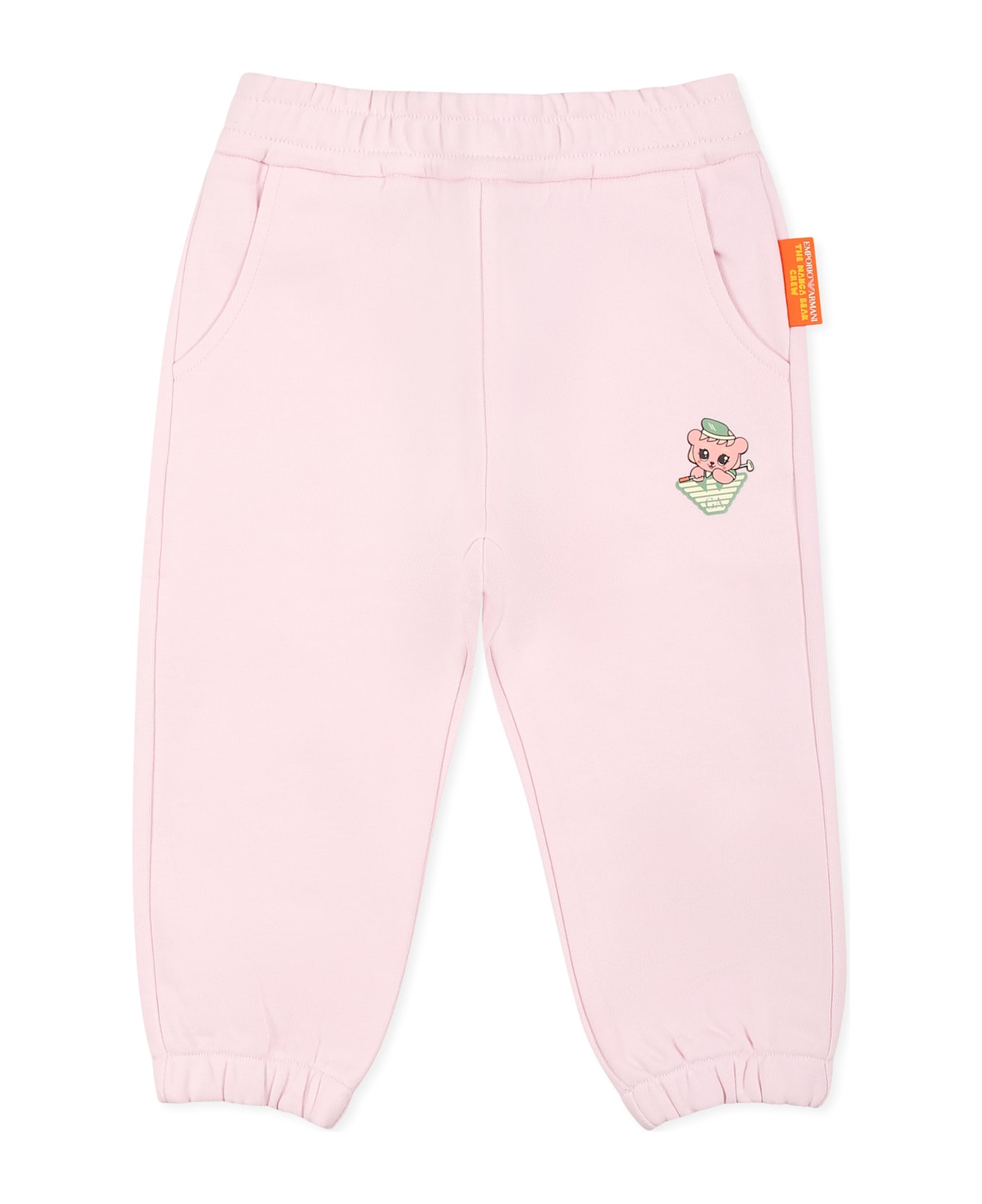 Emporio Armani Pink Trousers For Baby Girl With Manga Bear - Pink