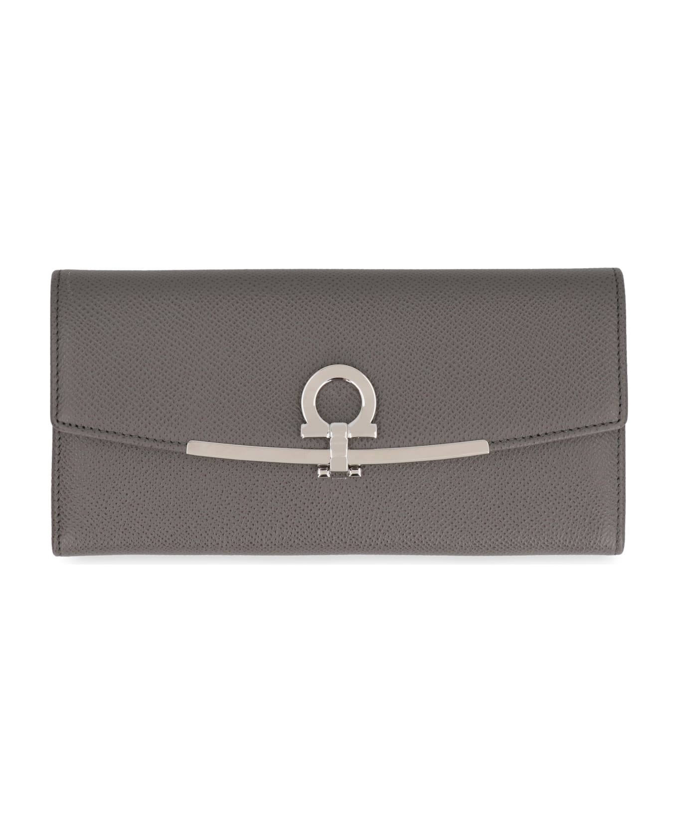 Ferragamo Gancini Leather Wallet - grey 財布