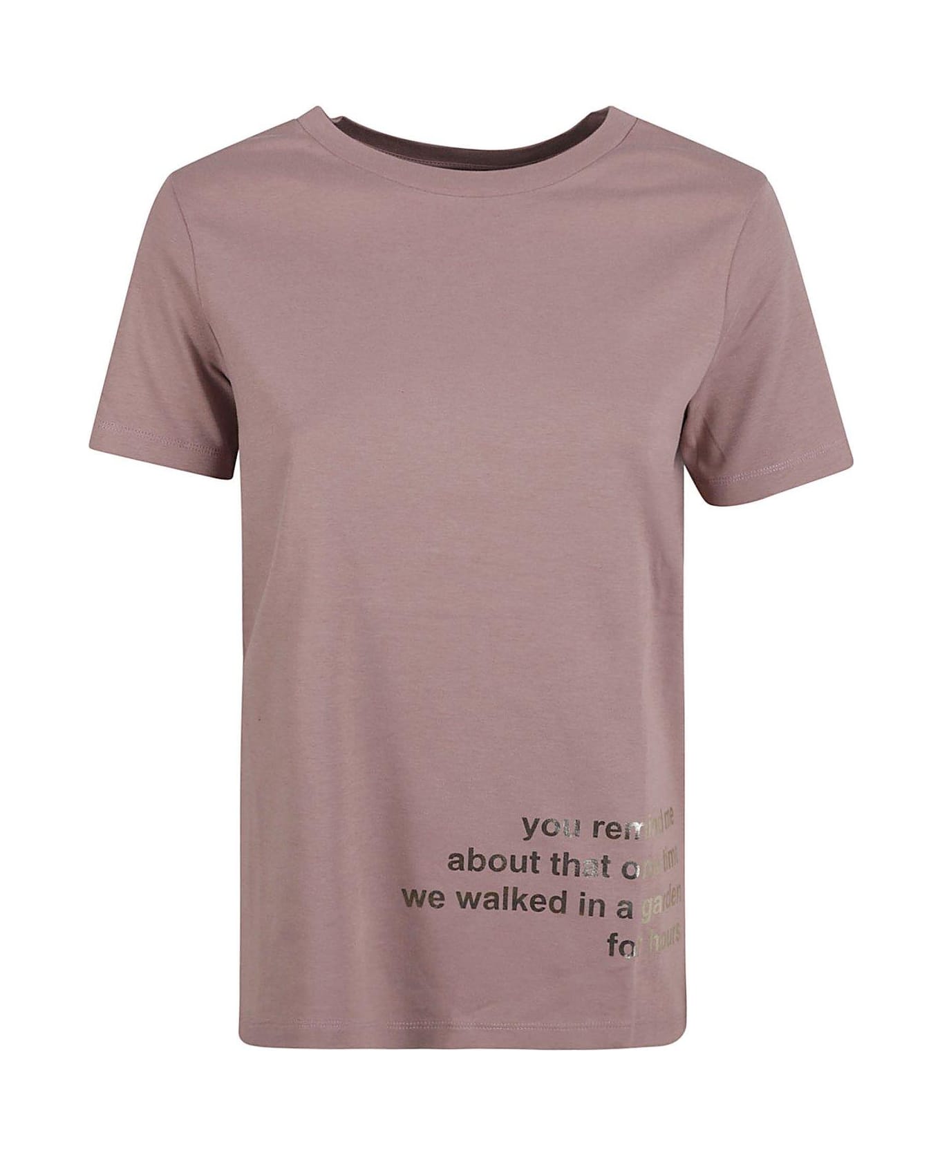 
S Max Mara Slogan Printed Crewneck T-shirt - Pink