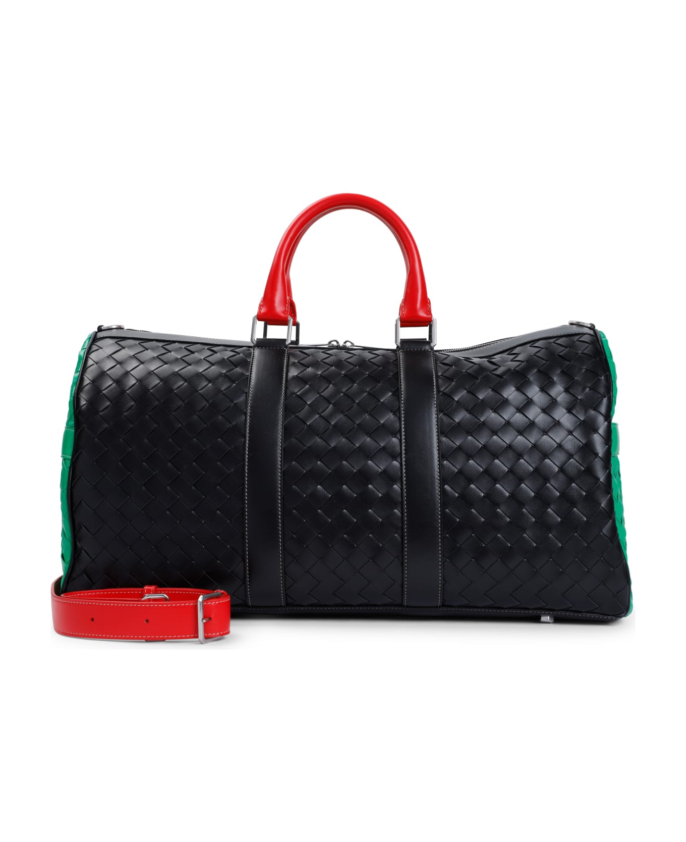 Bottega Veneta Colorblock Duffle - Black Parakeet