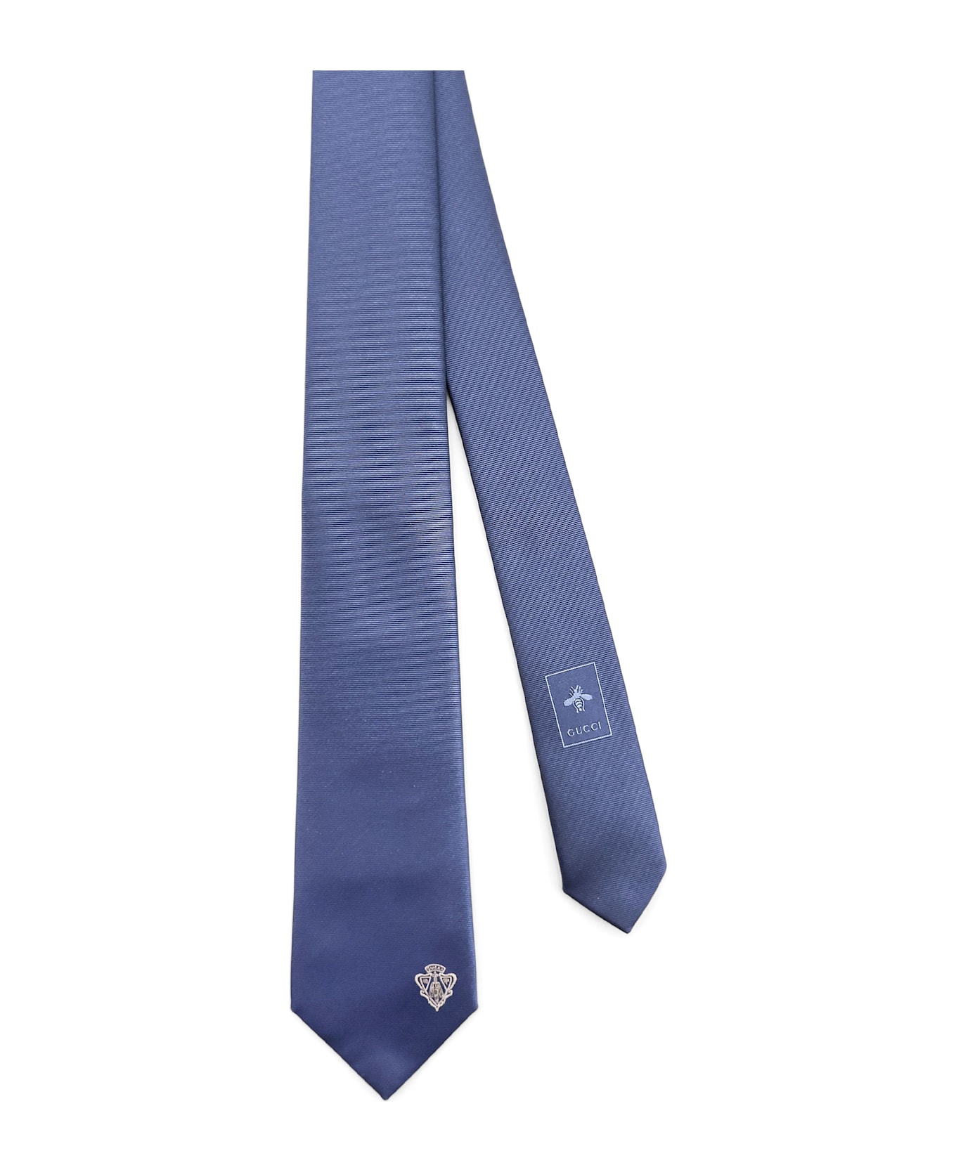 Gucci Silk Tie With Lord Detail - Blue
