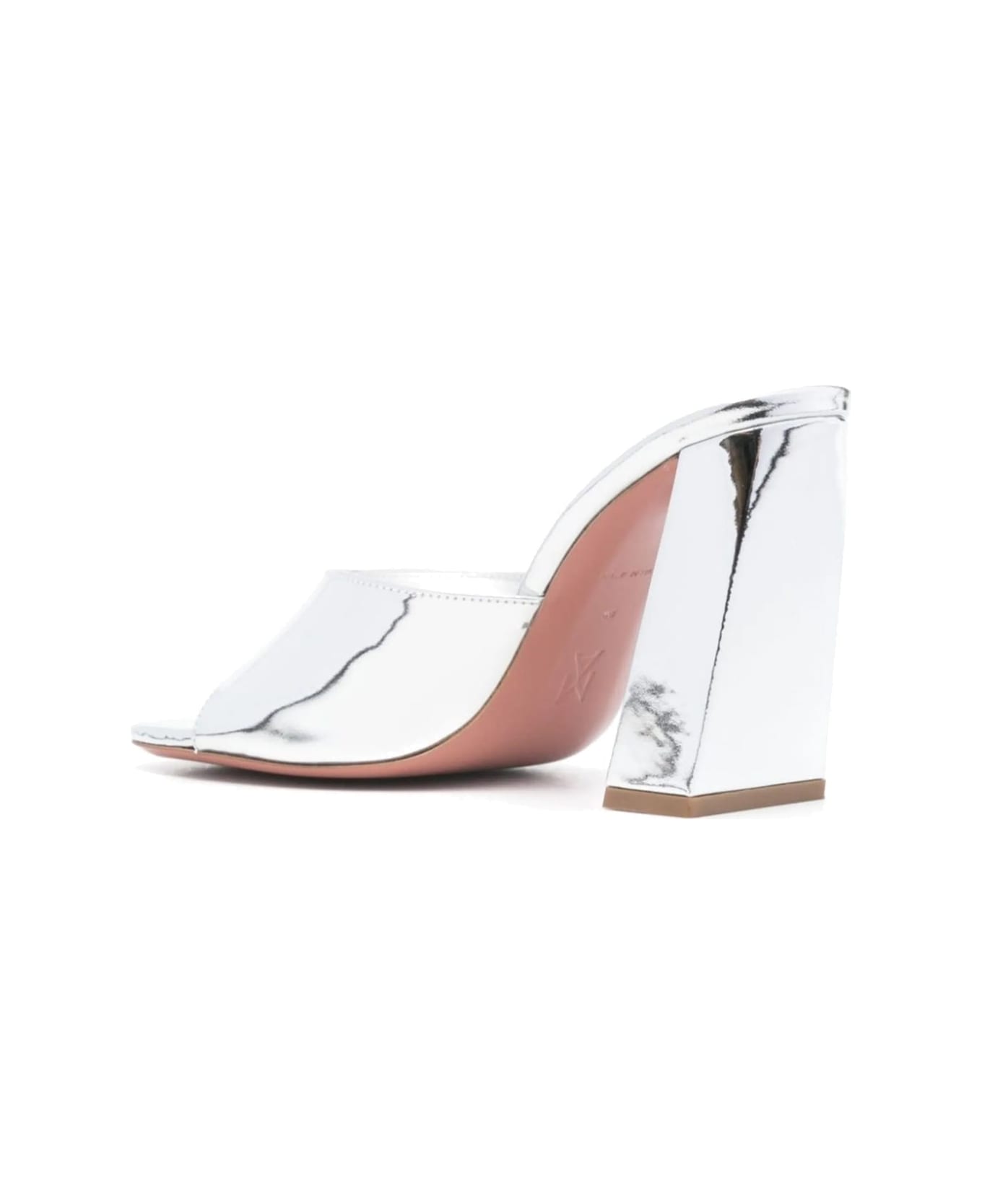 Amina Muaddi Brigitte 95 Mirror Mules - Silver
