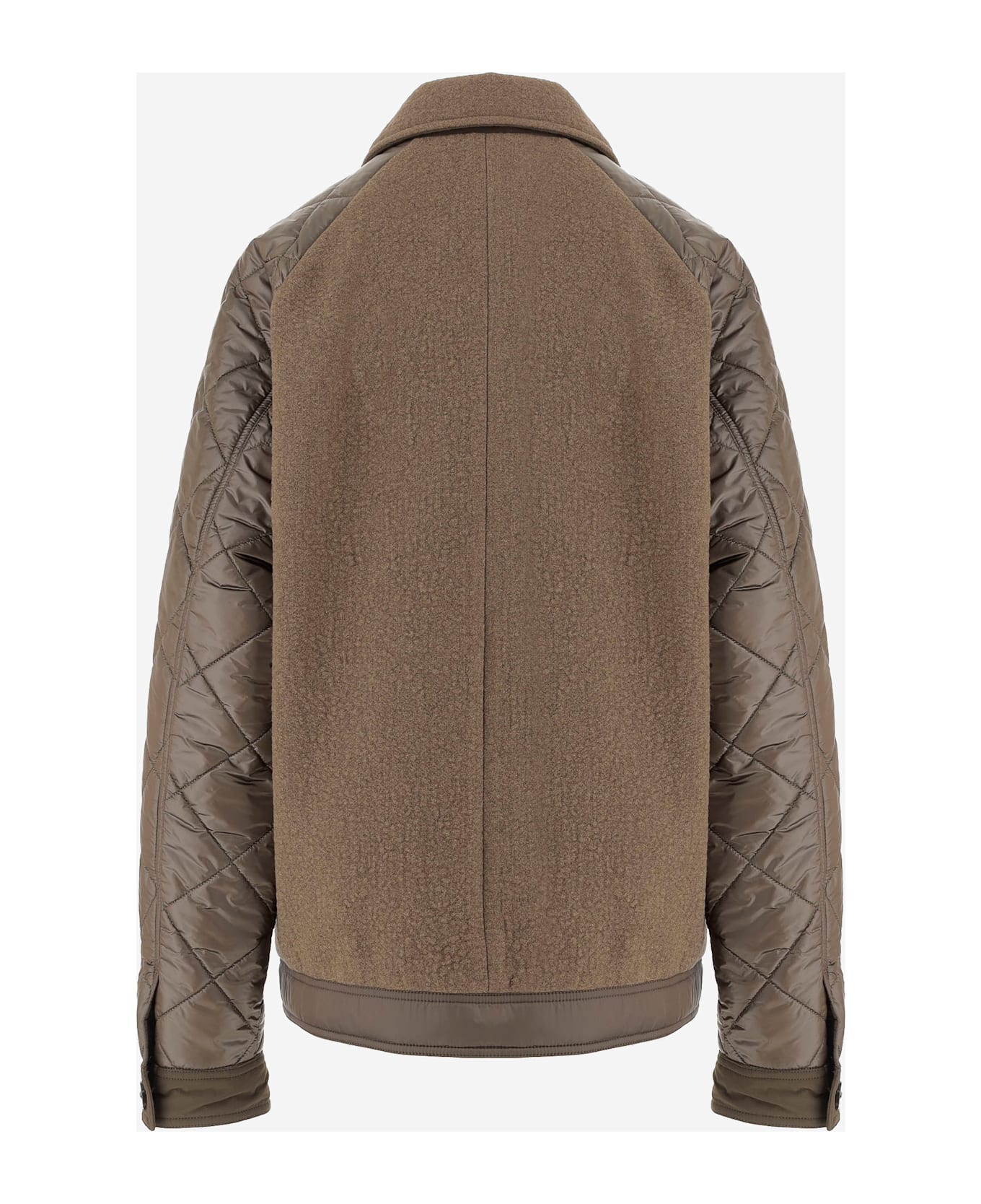 Woolrich Hybrid Military Jacket In Italian Wool And Cotton Blend By Todd Snyder - Brown