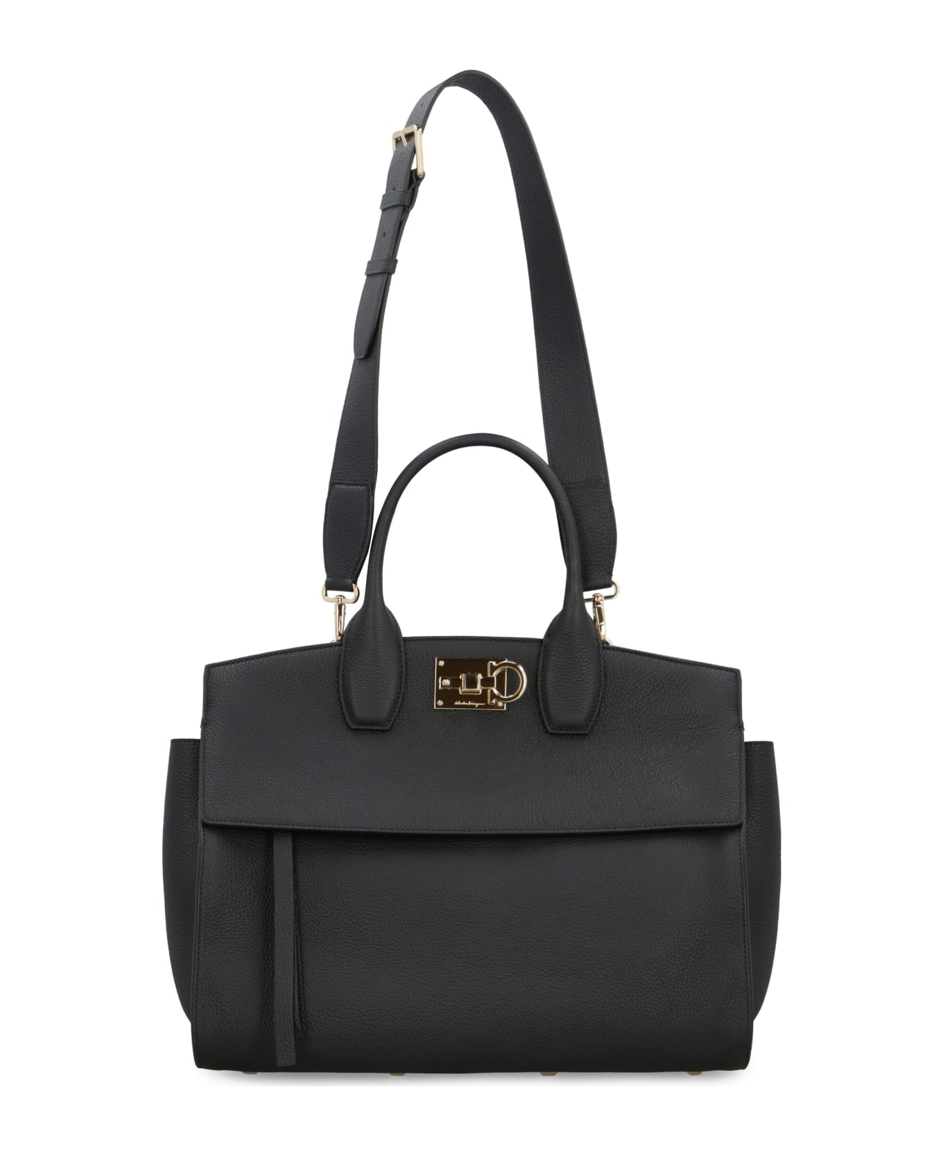Ferragamo Studio Soft Leather Handbag - black トートバッグ