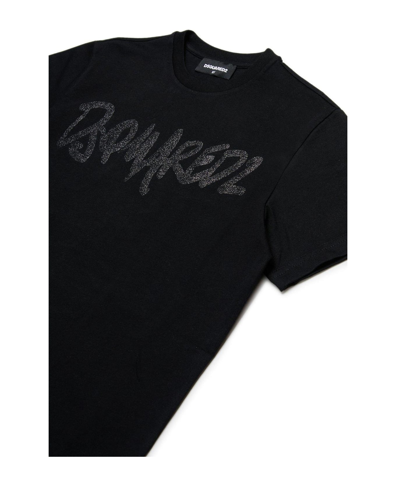 Dsquared2 Rhinestone-logo Crewneck T-shirt - Black