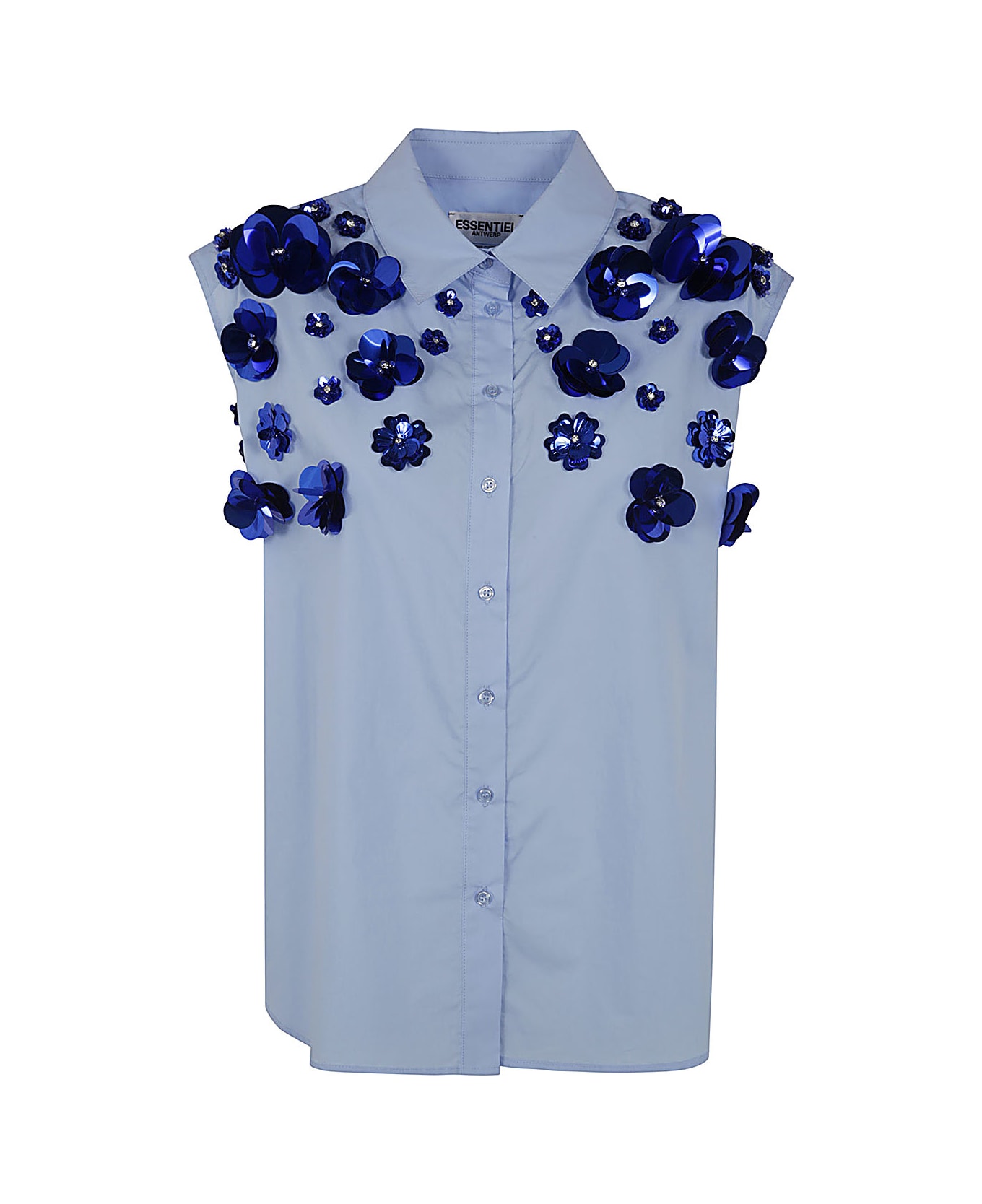 Essentiel Antwerp Fight Embroidered Shirt - Feeling Blue