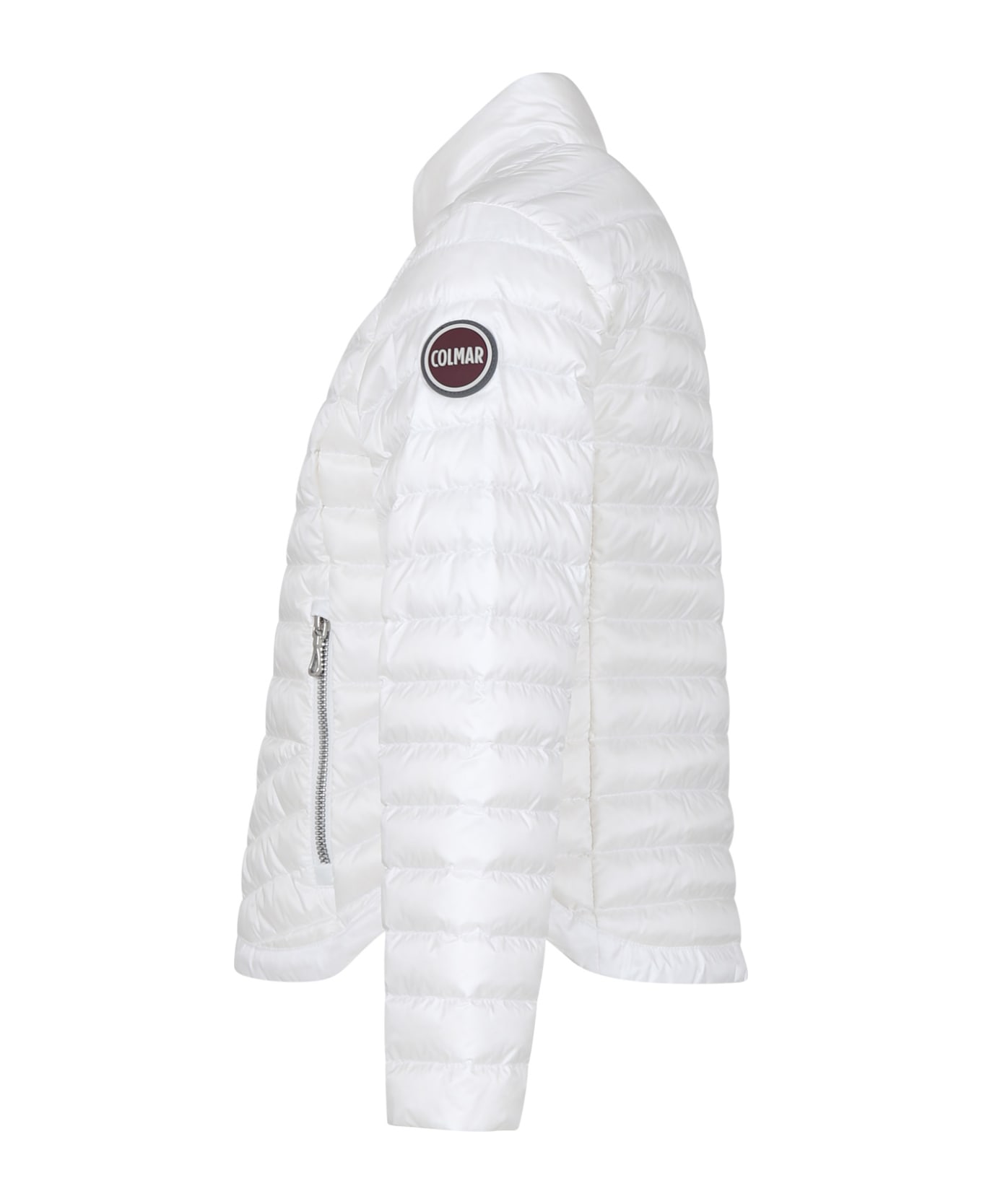 Colmar White Down Jacket For Girl With Logo - White コート＆ジャケット