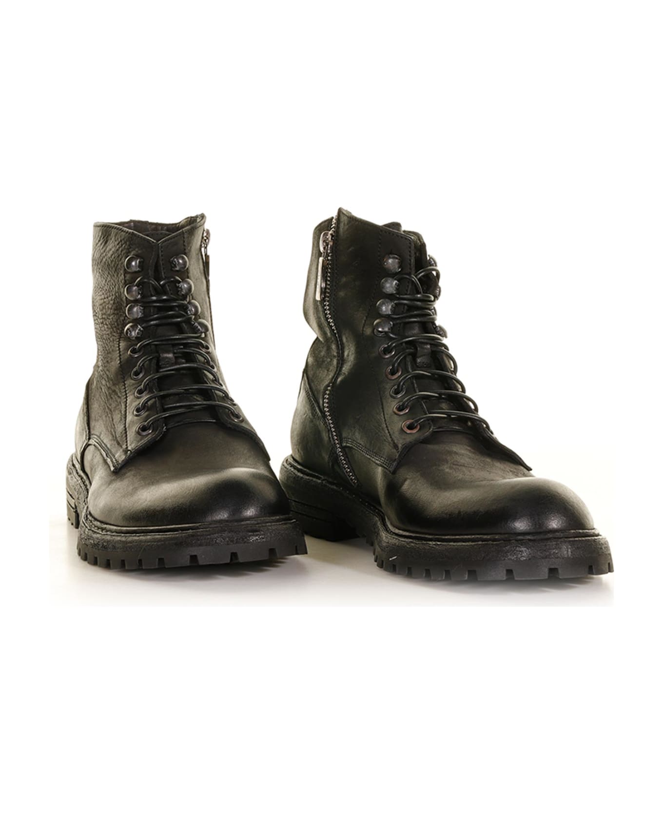 Corvari Black Leather Ankle Boot - NERO