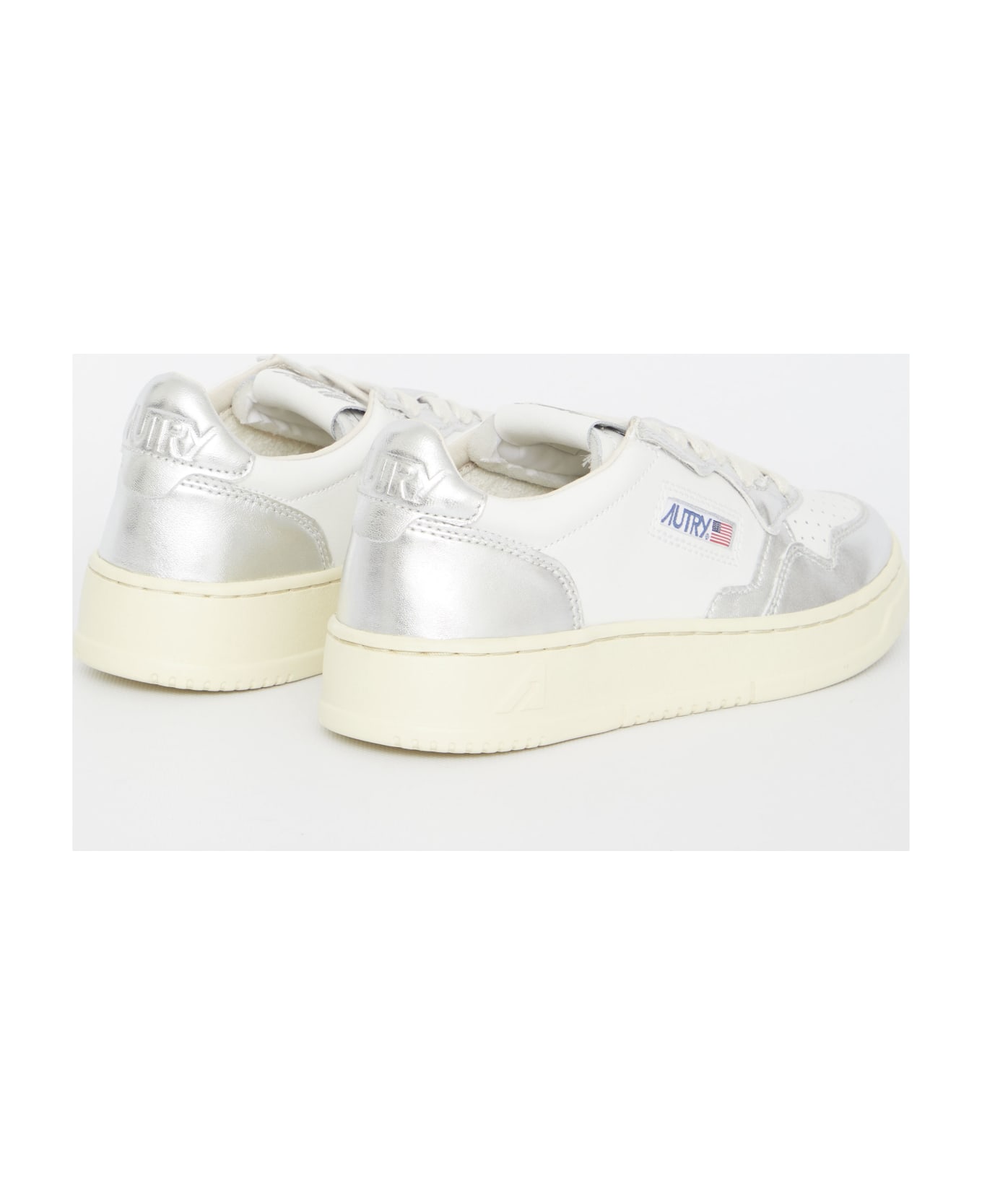 Autry Medalist Silver And White Sneakers - Silver