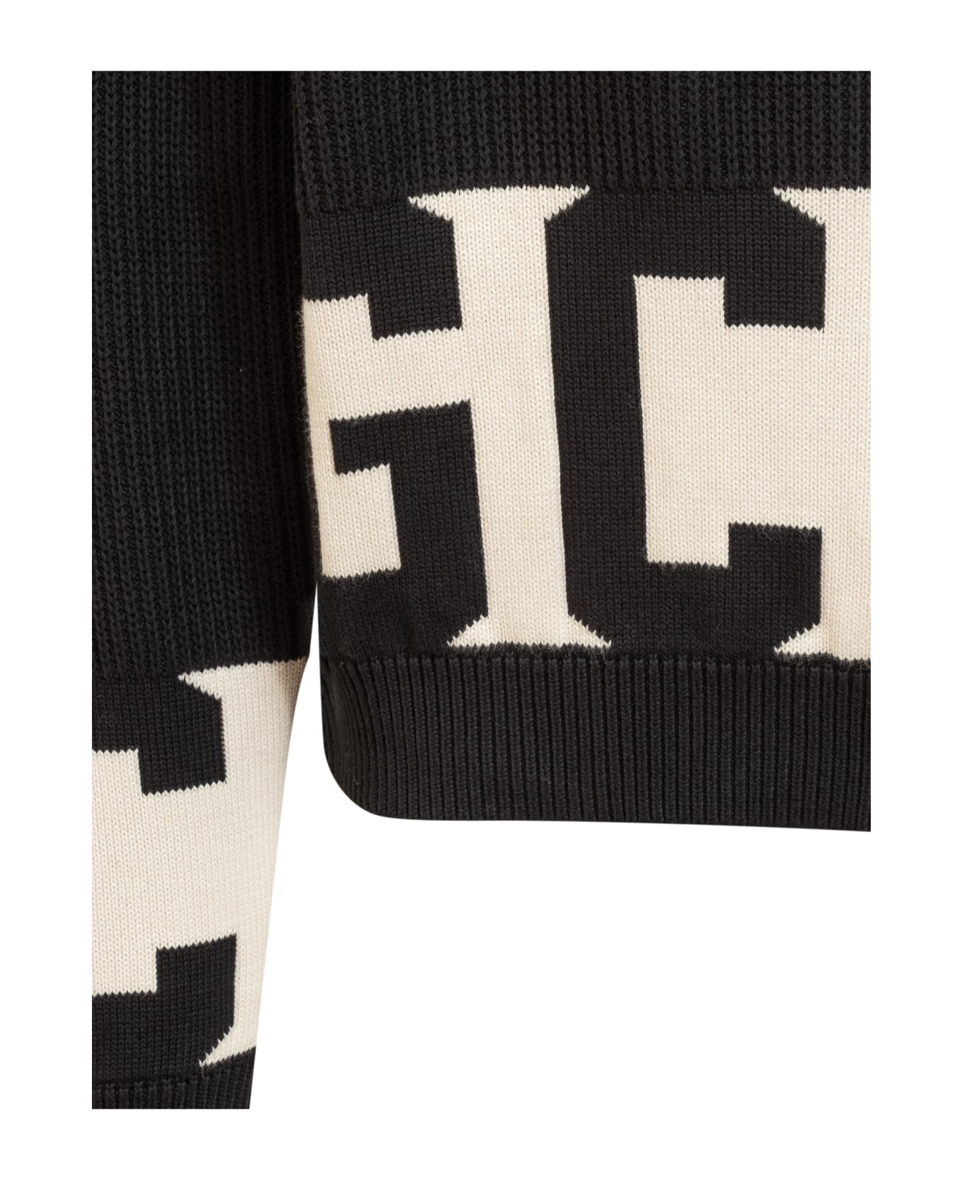 GCDS Sweater With Logo - Black ニットウェア