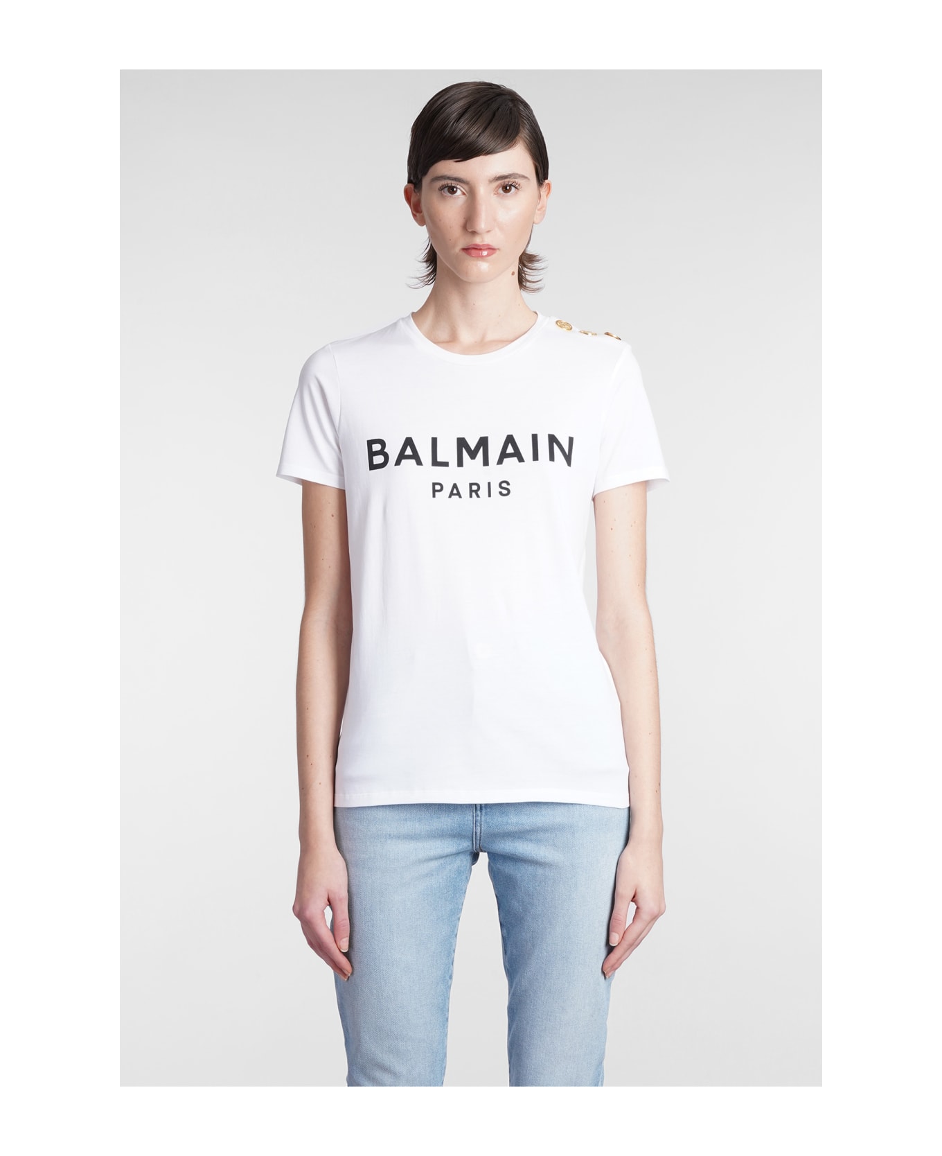 Balmain T-shirt In White Cotton - white
