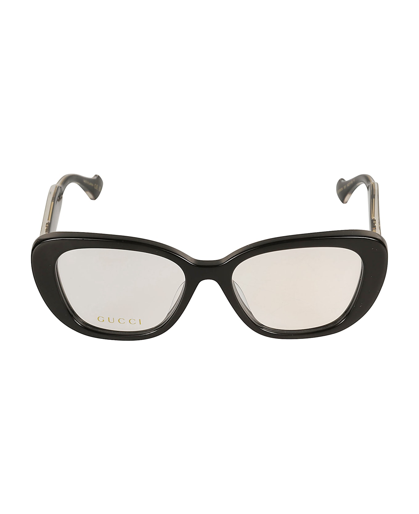 Gucci Eyewear Cat Eye Squared Frame - 001 black crystal transpa