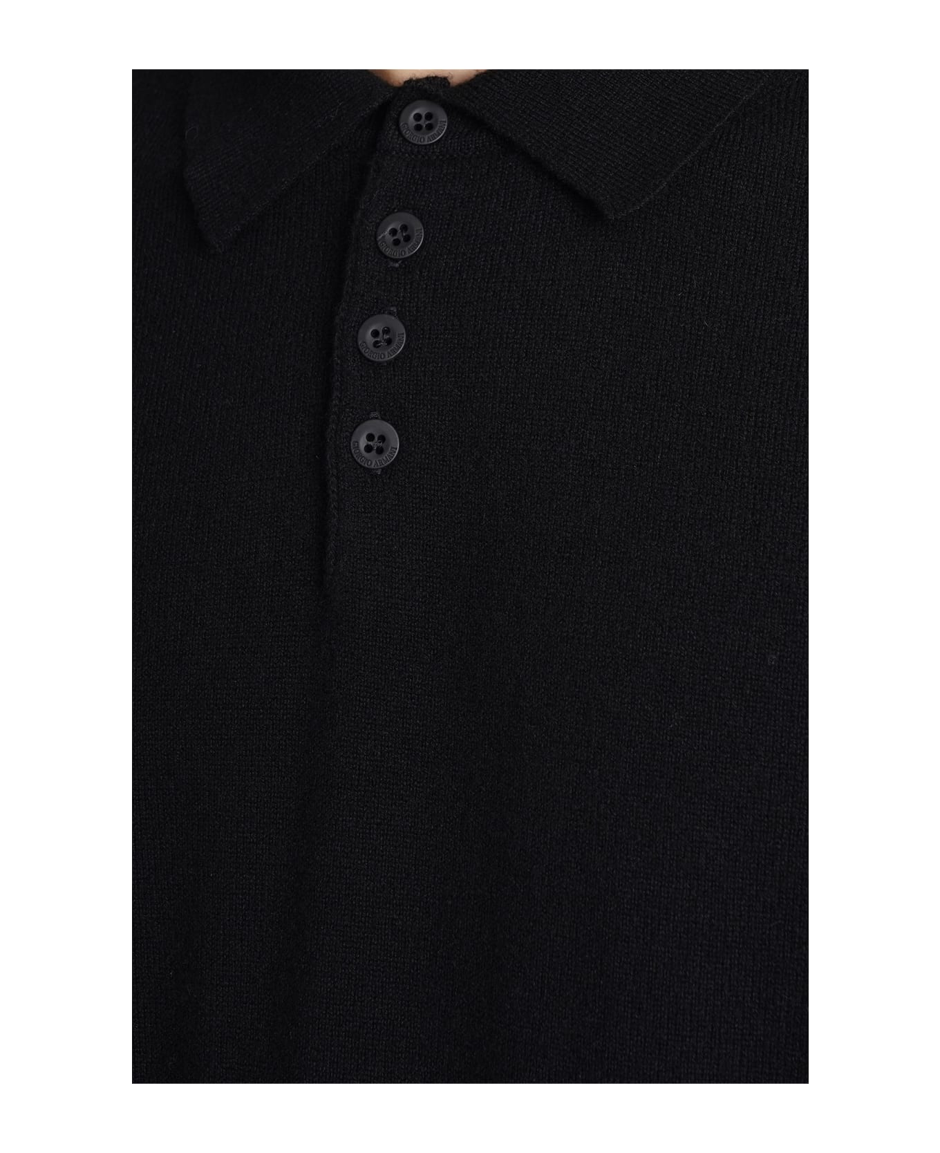 Giorgio Armani Polo Ultimate In Black Cashmere - black