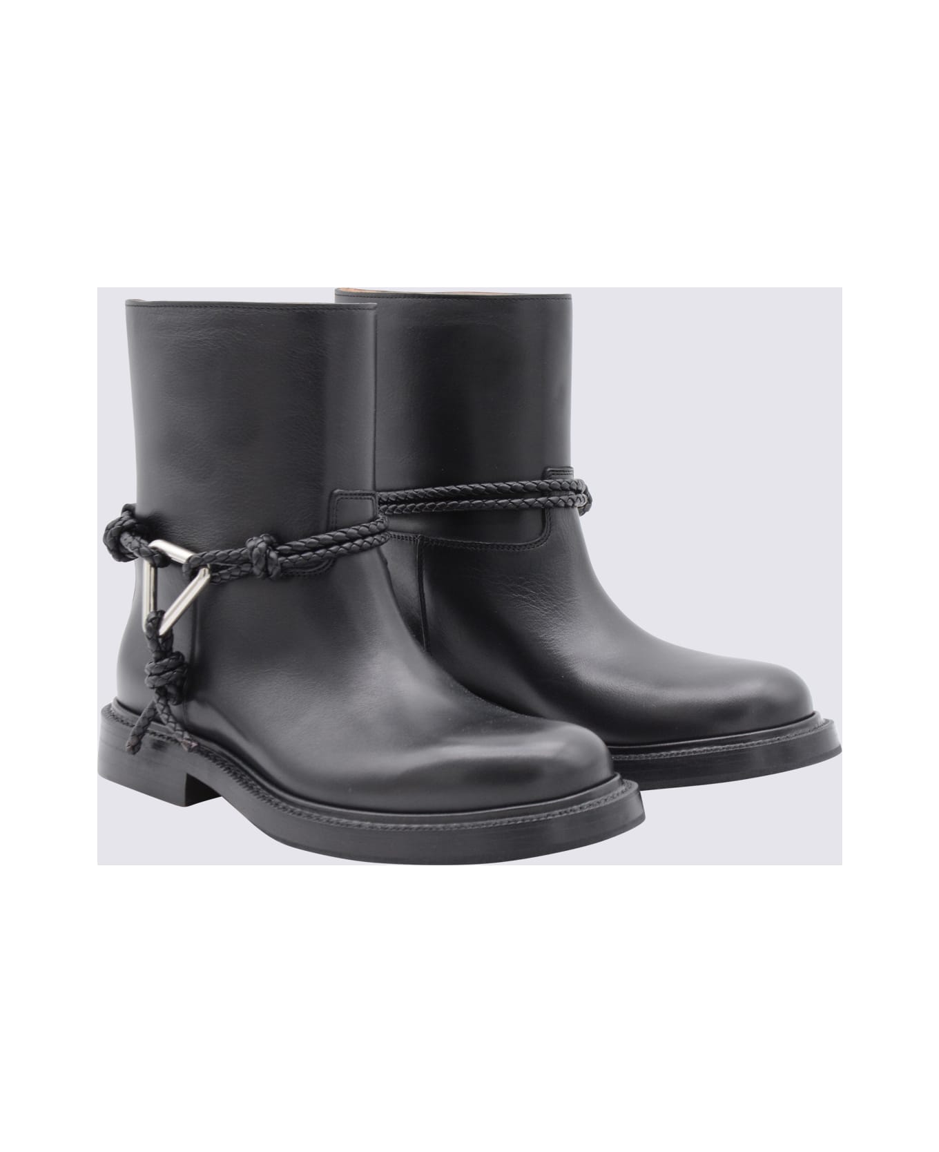 Bottega Veneta Black Leather Boots - BLACK