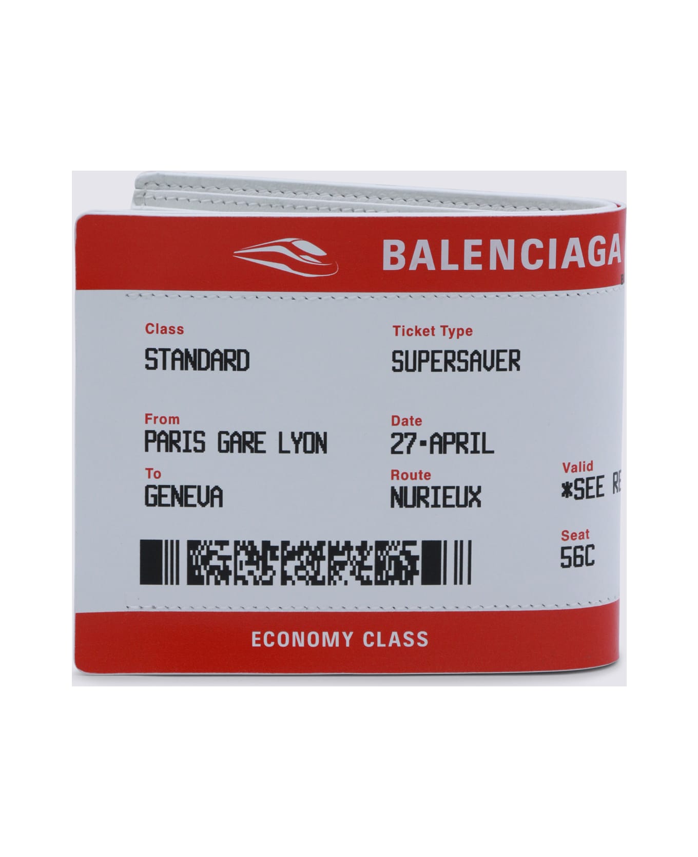 Balenciaga Red And White Leather Wallet - RED/WHITE
