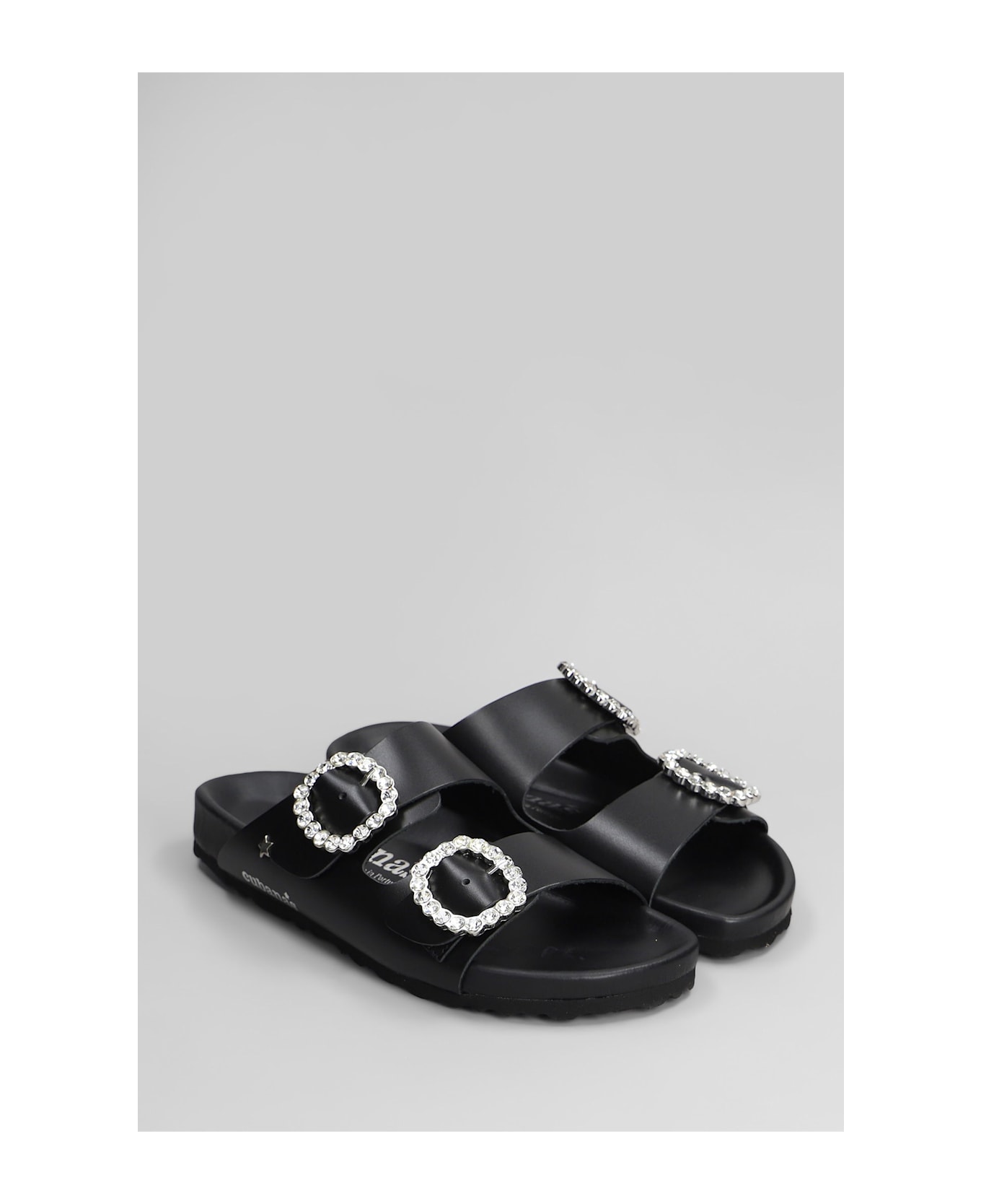 Cubanas Amalia Flats In Black Leather - black