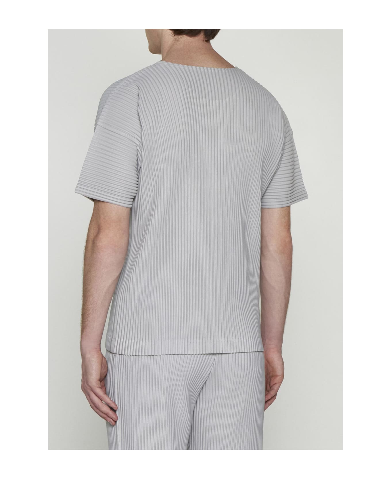 Homme Plissé Issey Miyake Pleated Fabric T-shirt - Light Grey シャツ