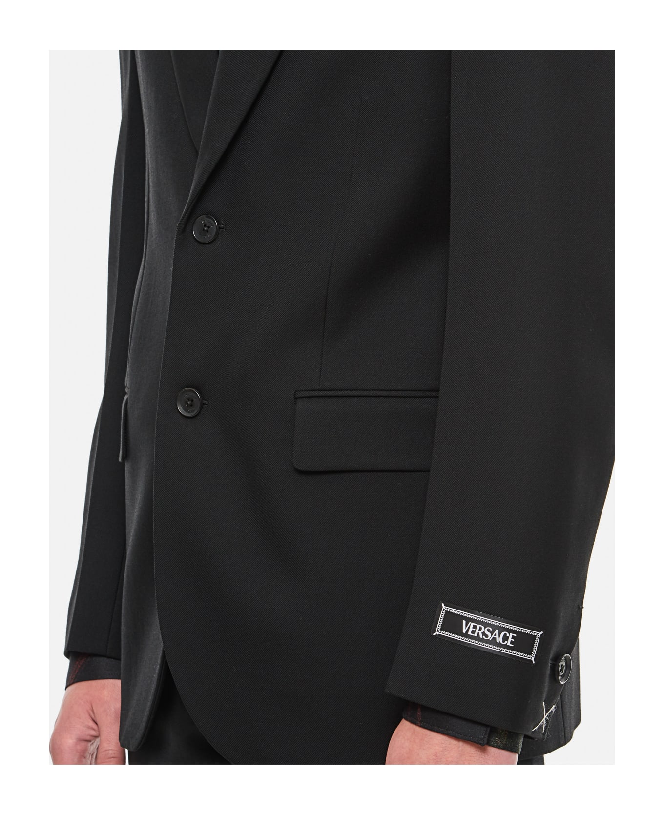Versace Wool Single Breasted Jacket - Black
