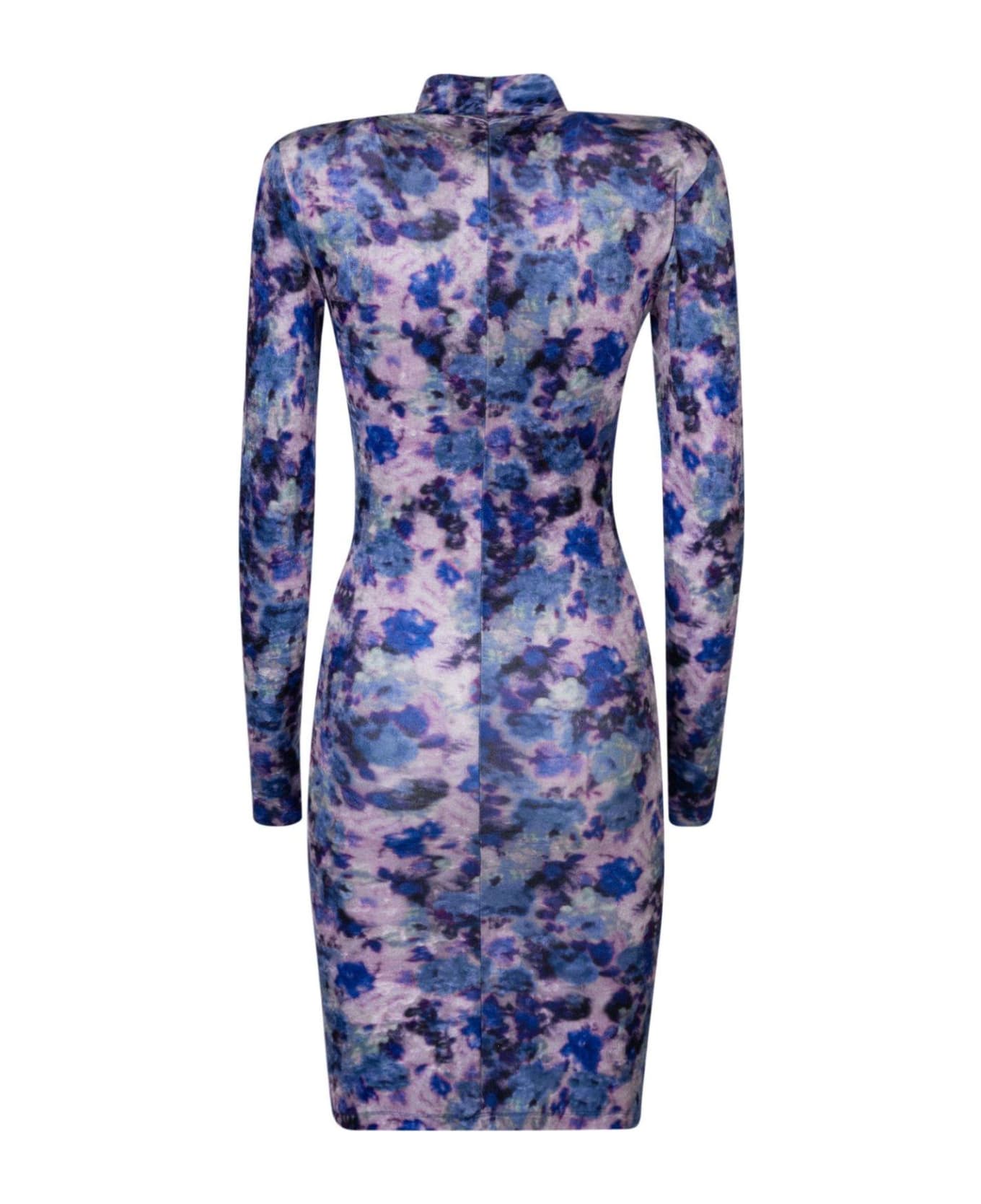 Isabel Marant Printed Cut-out Detailed Mini Dress - Purple