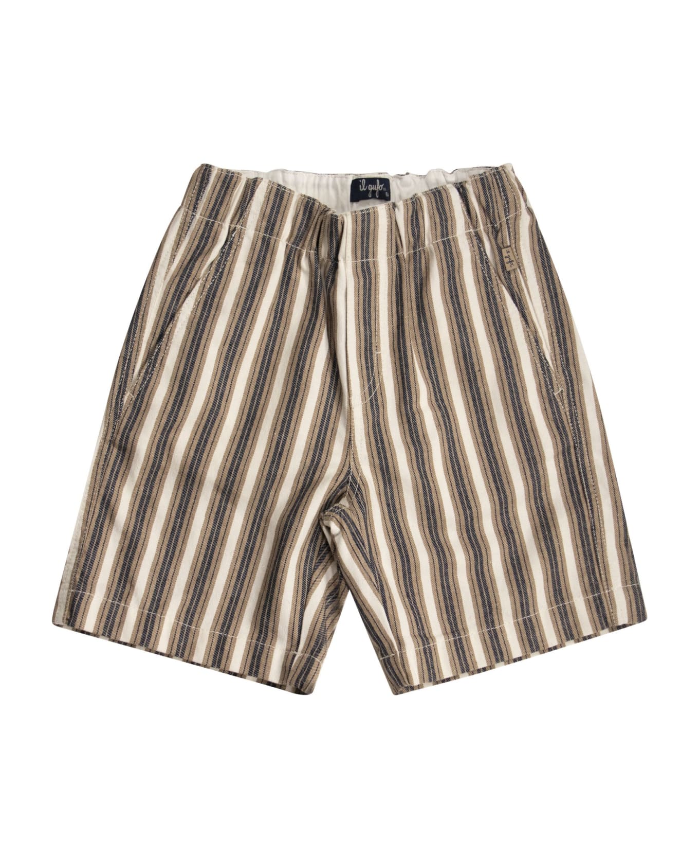 Il Gufo Striped Cotton Bermuda Shorts - Sand ボトムス
