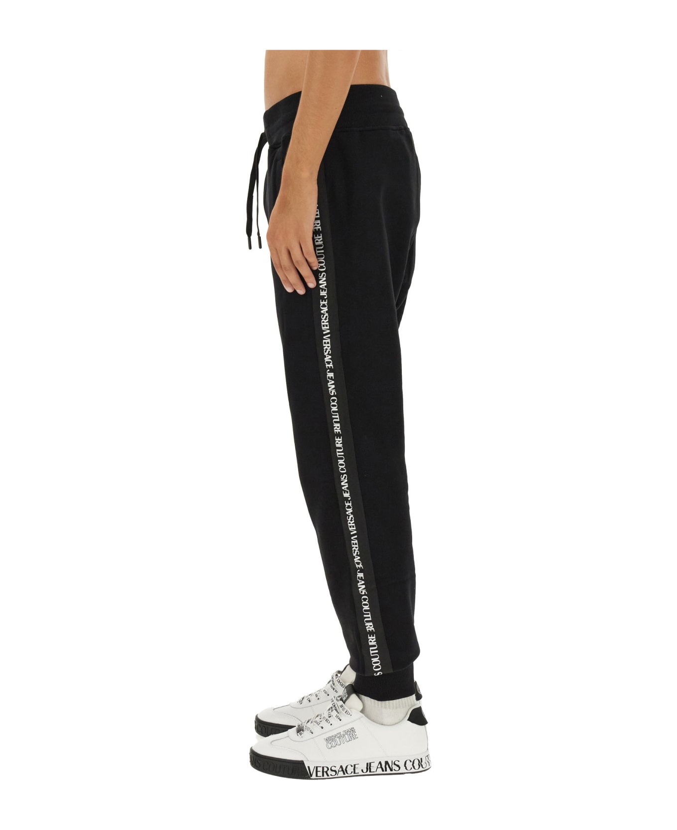 Versace Jeans Couture Sweatpants With Branded Side Stripes - NERO スウェットパンツ