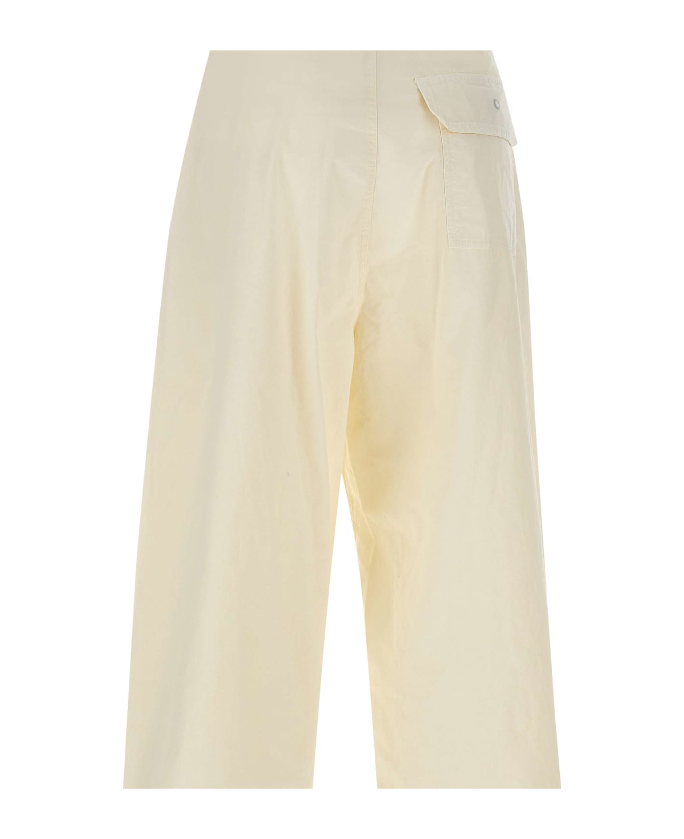 Autry 'main Wom Apparel' Trousers Cotton Poplin - WHITE