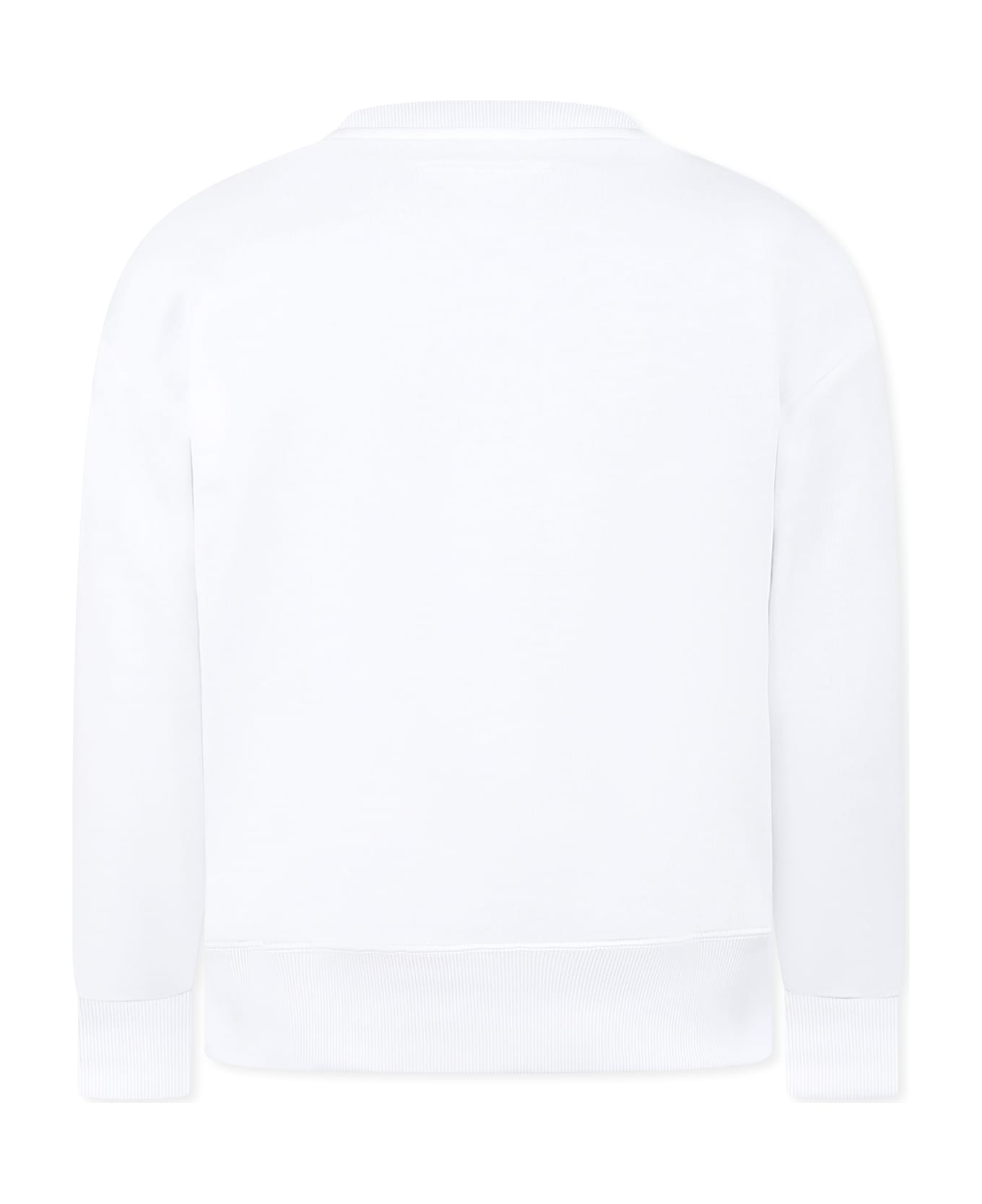 MM6 Maison Margiela White Sweatshirt For Kids With Logo - White