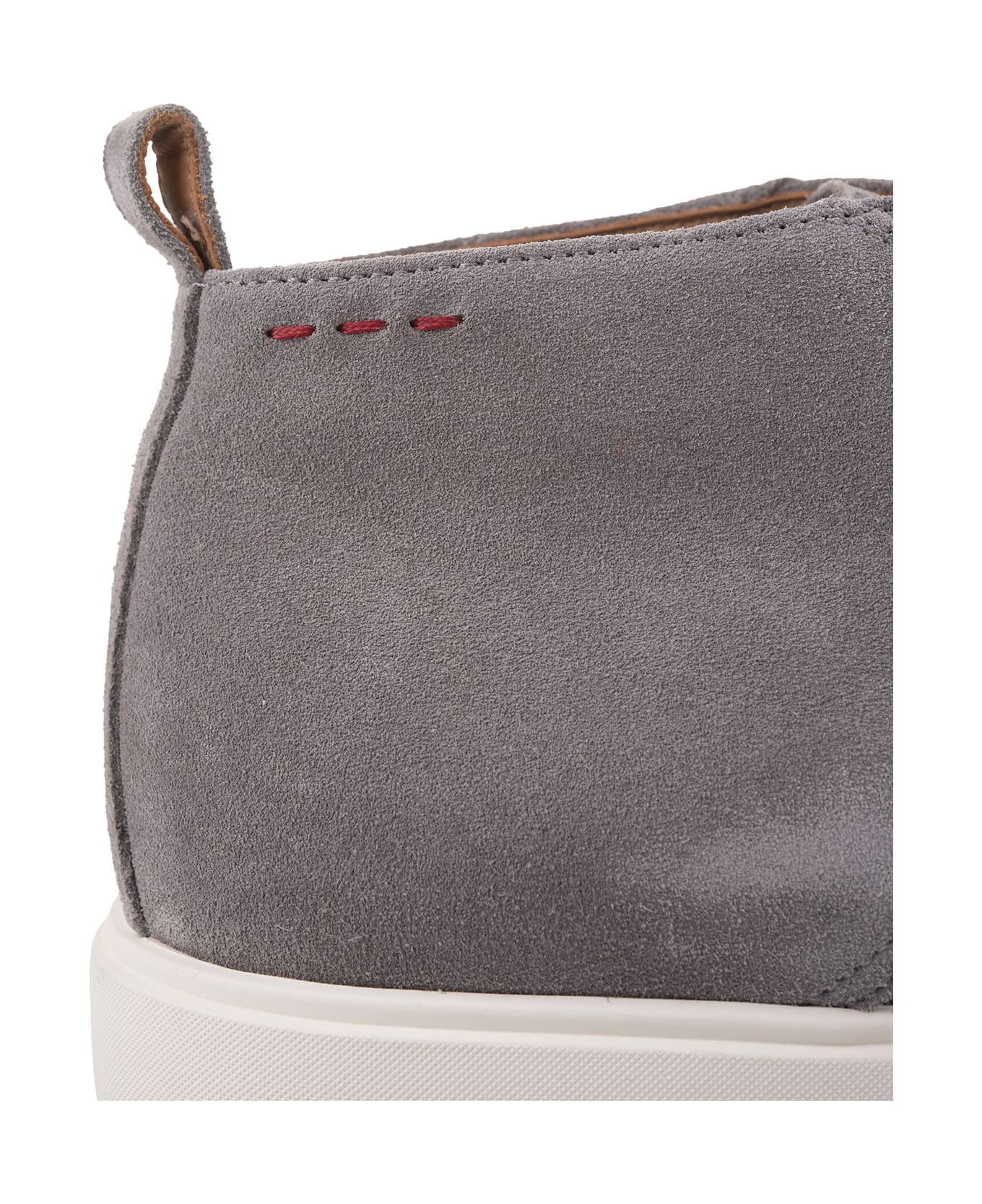 Kiton Grey Suede Laced Leather Ankle Boots - Grey