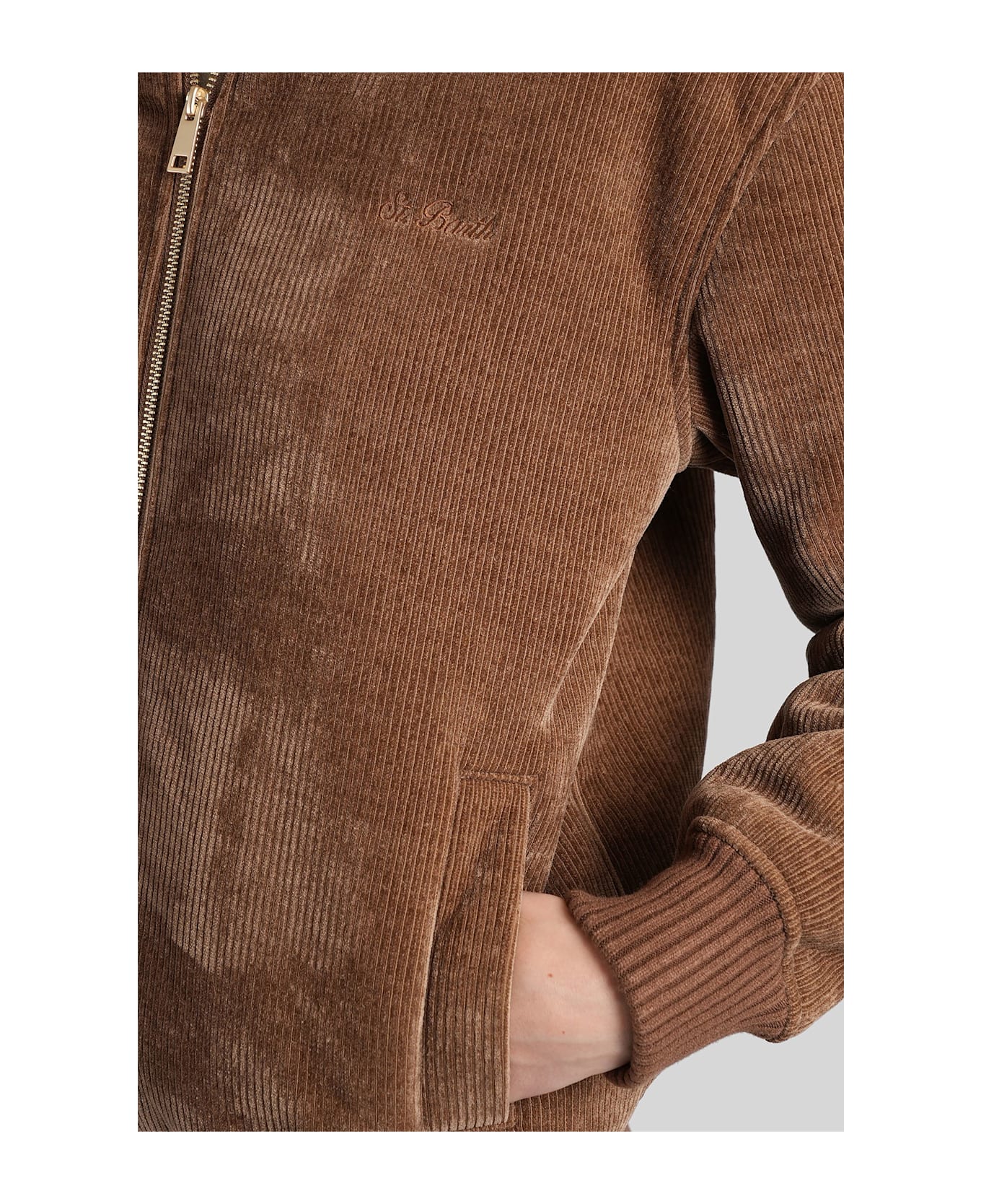 MC2 Saint Barth Celia Cordue Bomber Jacket In Brown Polyester - brown