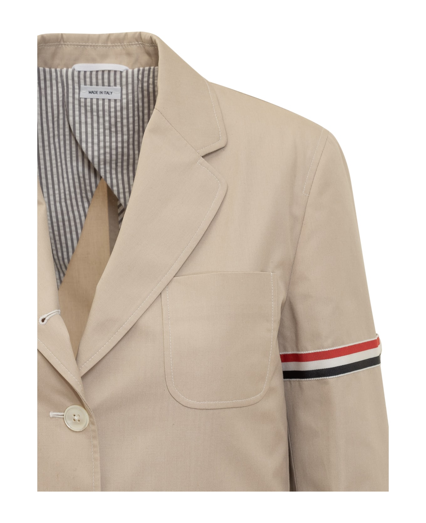 Thom Browne 'cropped Sack Patch Pocket Sportcoat' Blazer - KHAKI