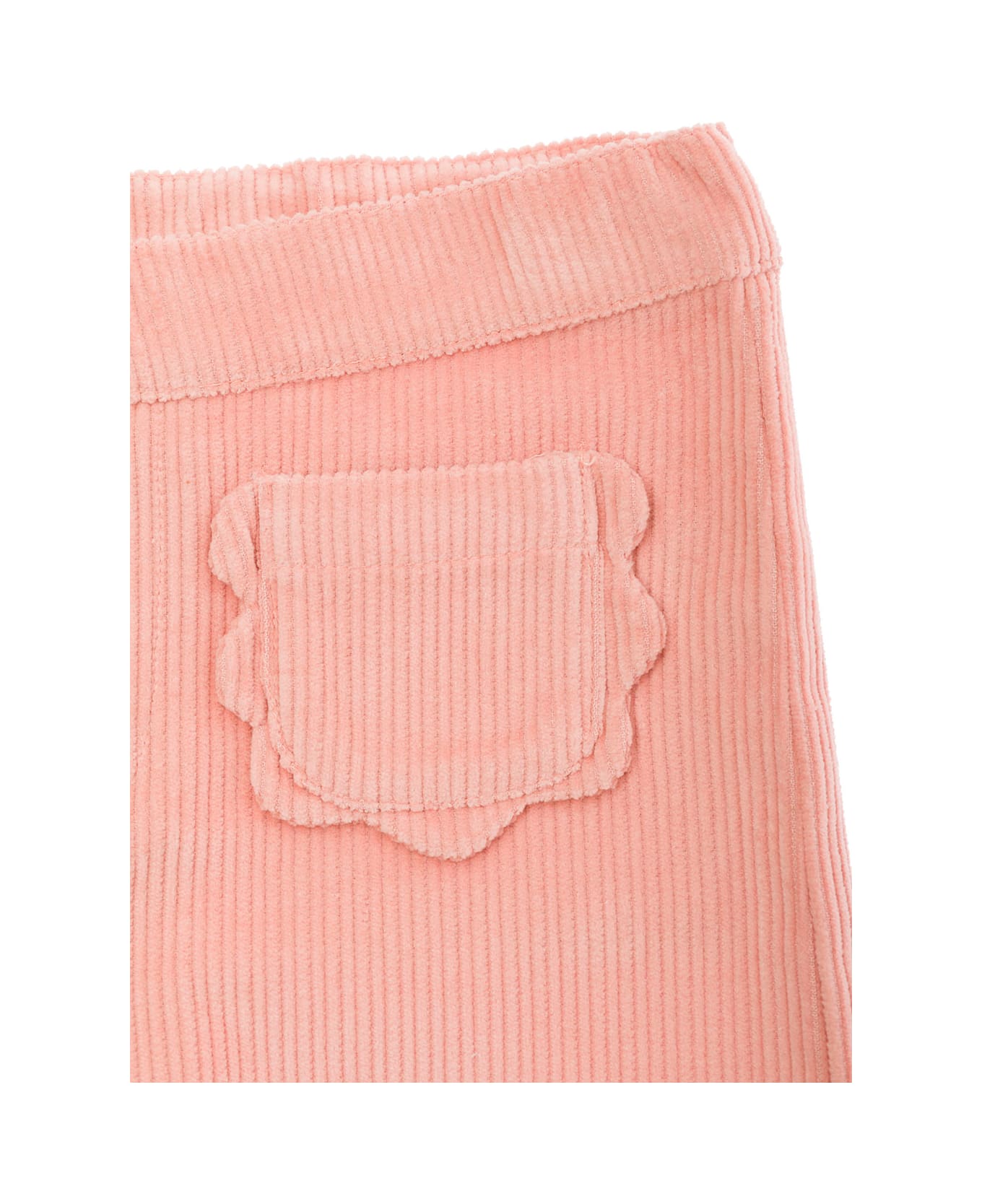 Emile Et Ida Pink Pants With Concealed Closure And Patch Pockets In Corduroy Girl - Pink ボトムス