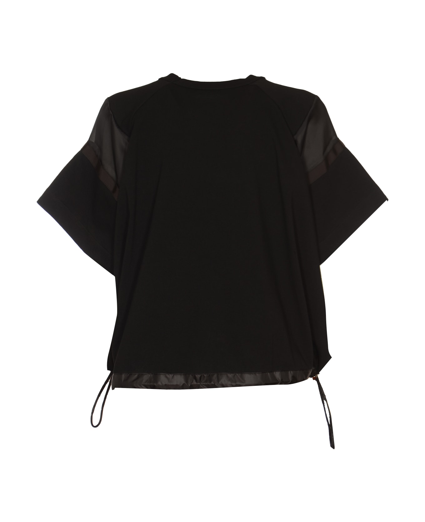 Sacai Paneled Draw Stringed T-shirt - Black