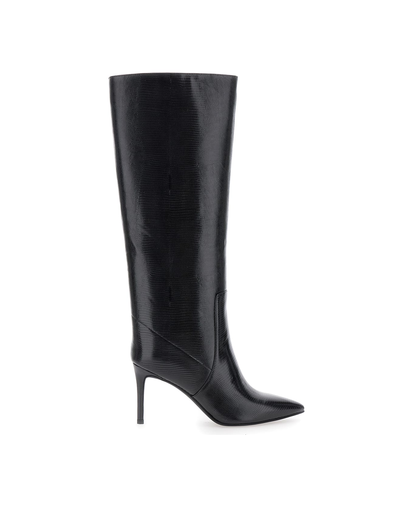 Jeffrey Campbell Black Boots With Stiletto Heel In Leather Woman - Black
