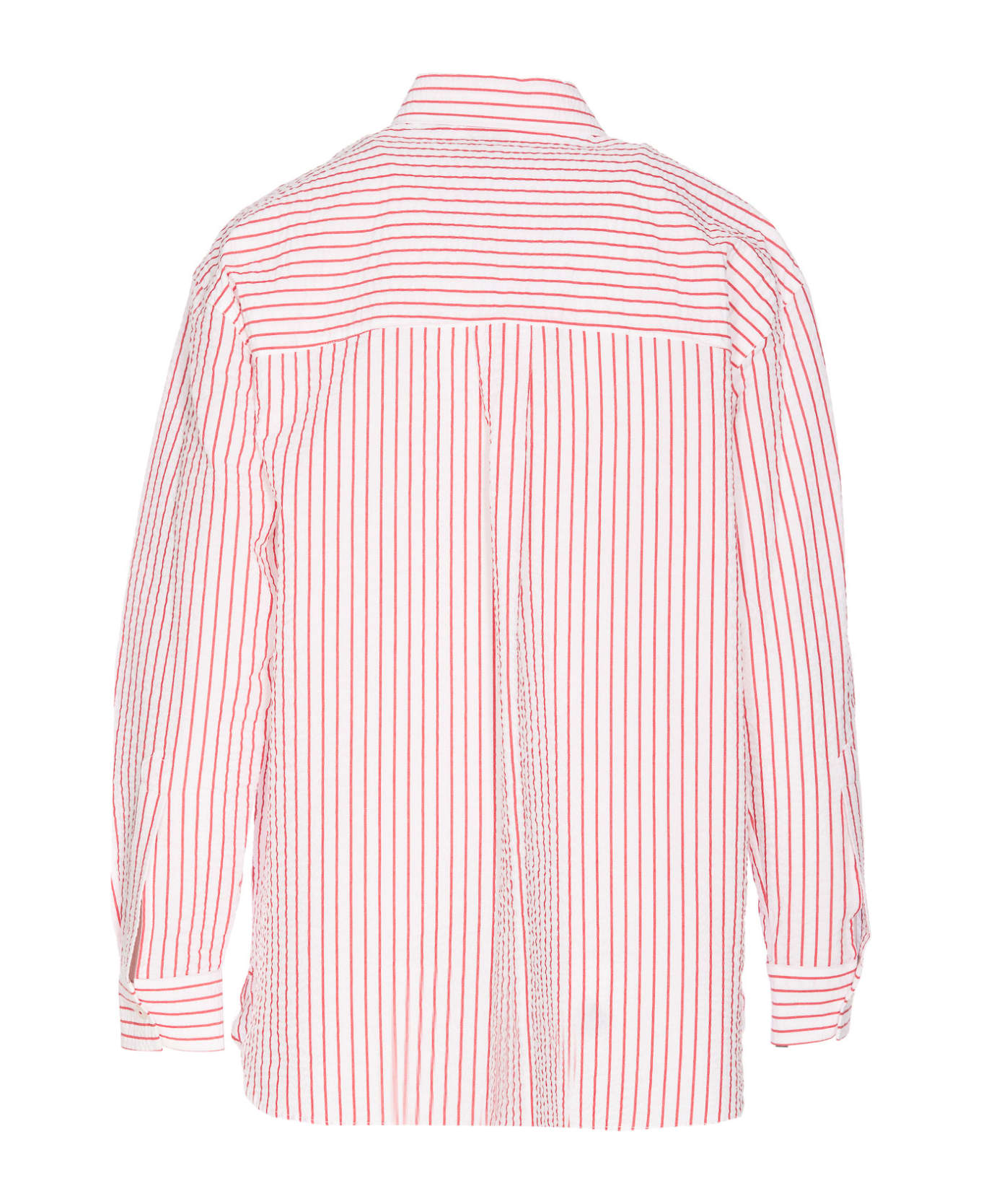 Pinko Seersucker Striped Shirt - Red シャツ