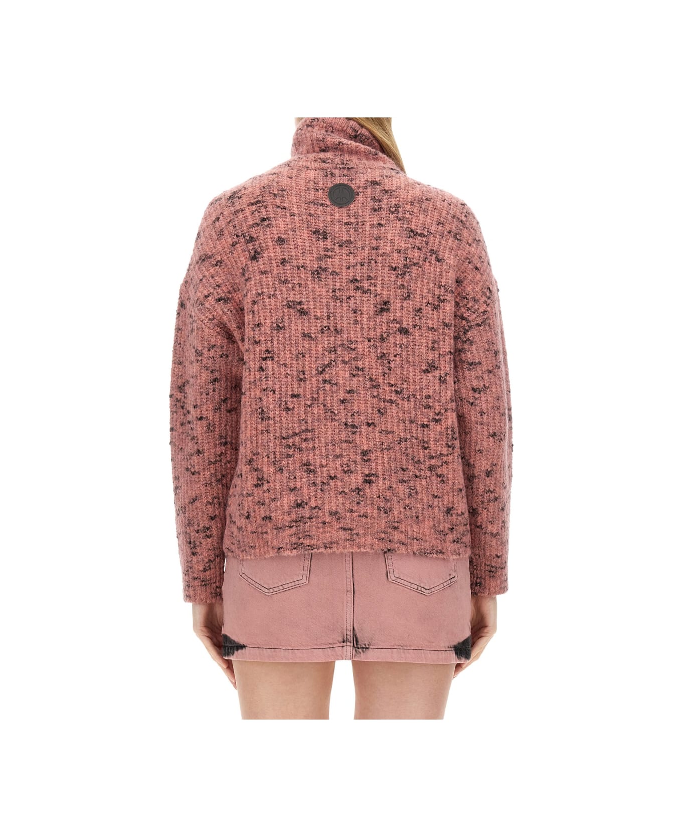 M05CH1N0 Jeans Pink Wool Blend Turtleneck Sweater - PINK
