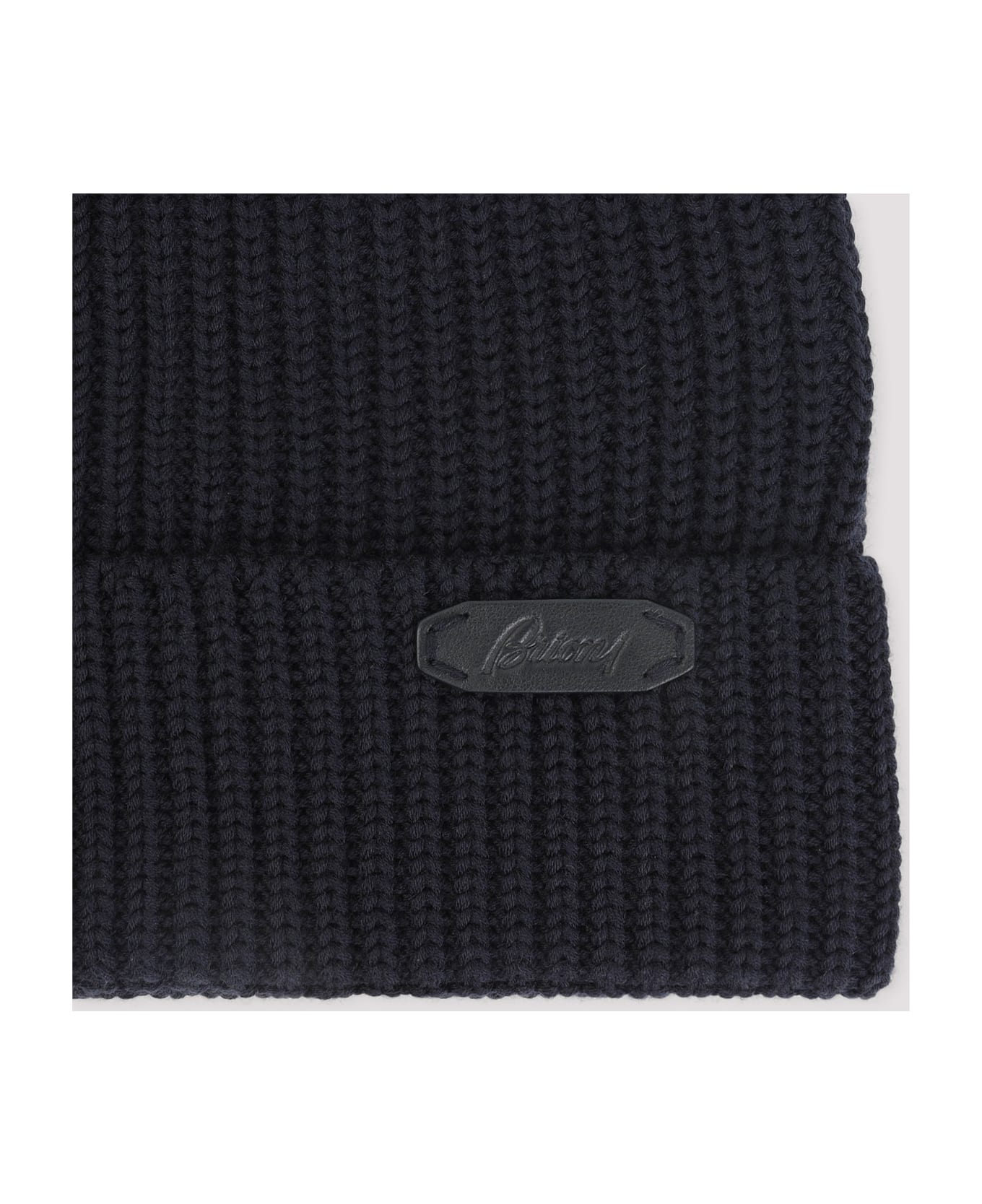 Brioni Wool Knitted Beanie - Midnight Blue