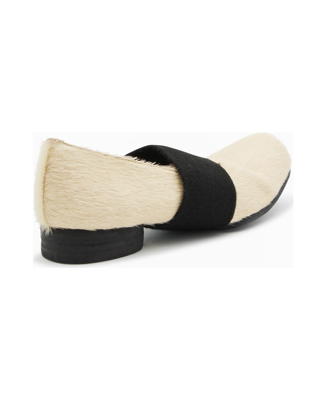 Uma Wang White Leather Ballet Flats - Beige