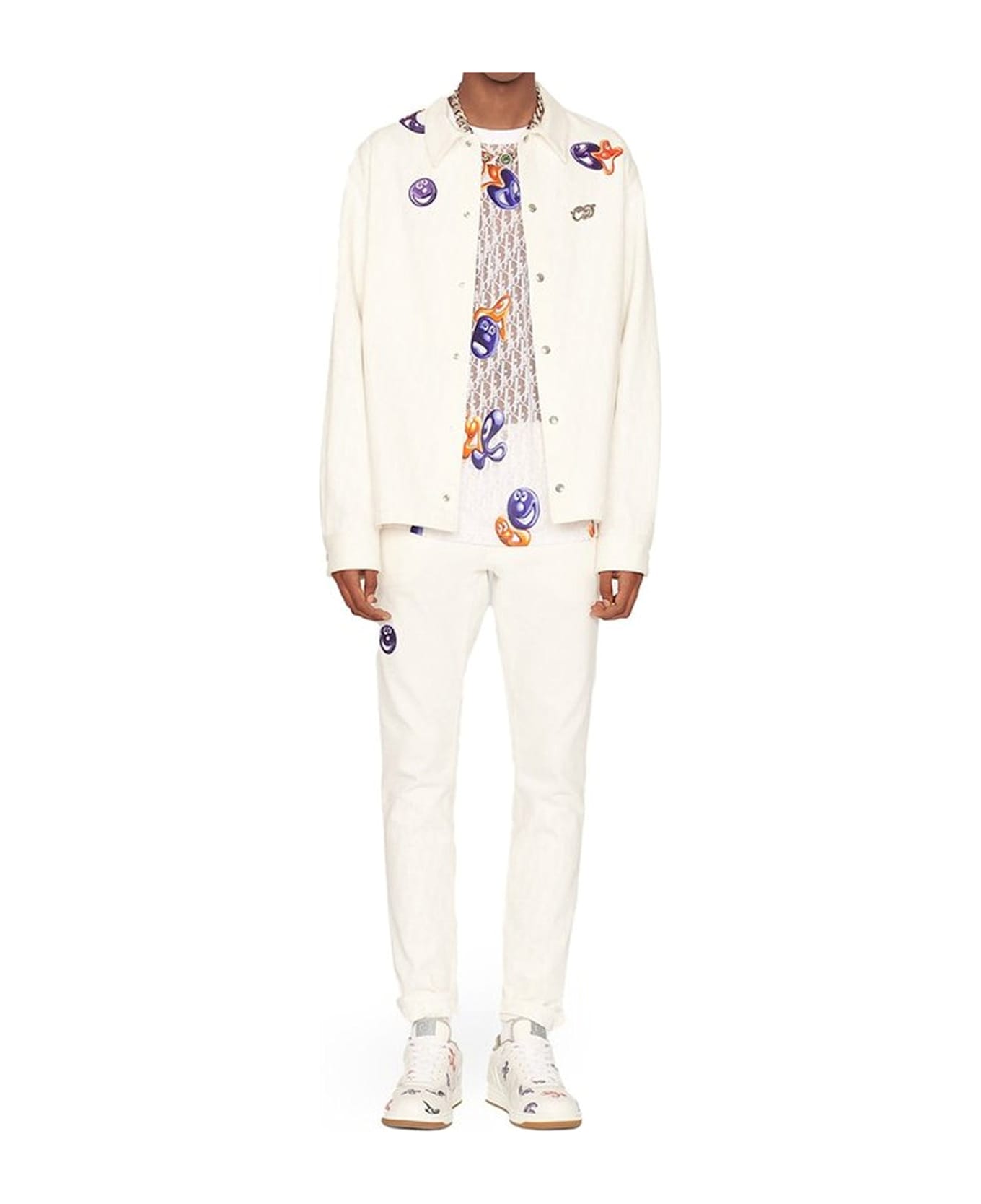 Dior Kennyscharf Patches Jeans - White ボトムス