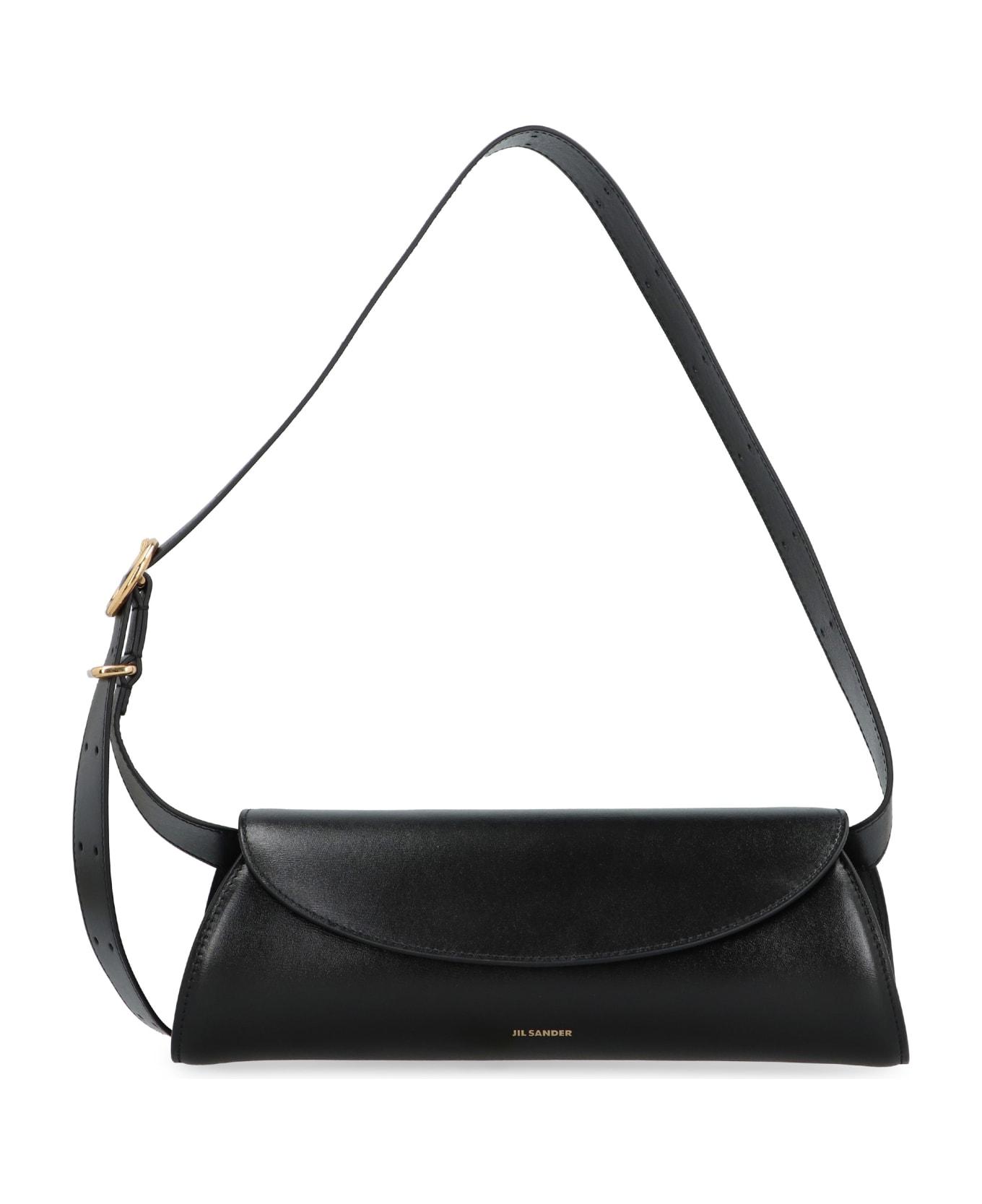 Jil Sander Cannolo Leather Crossbody Bag - Black