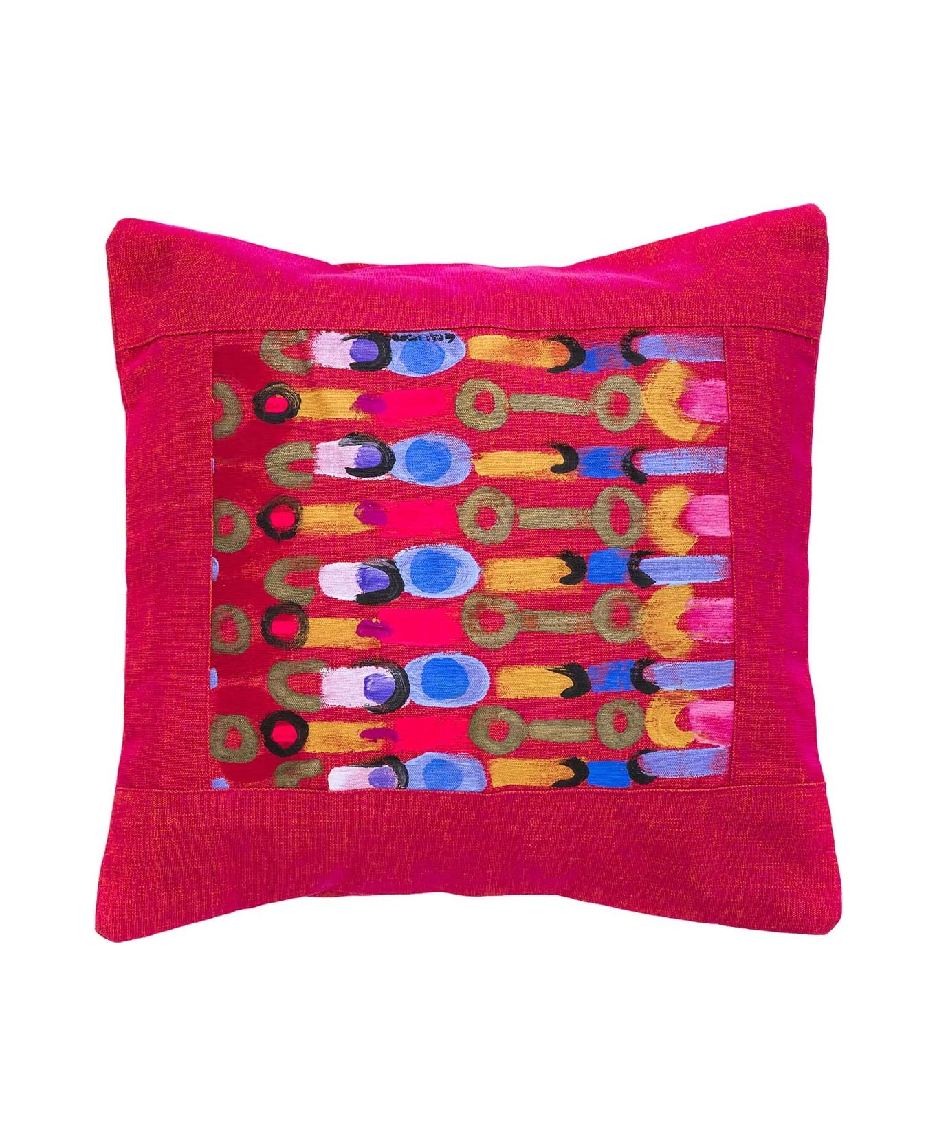 Le Botteghe su Gologone Hand Painted Cushions 70x70 Cm - Fuchsia Fantasy