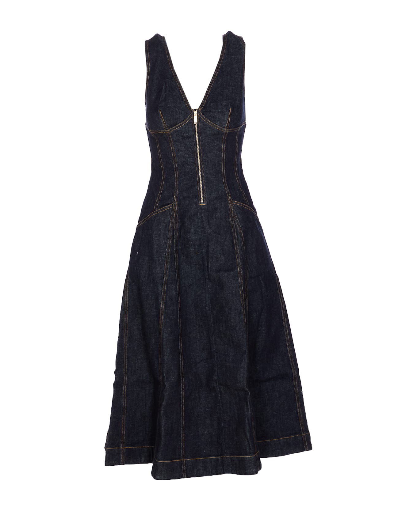 self-portrait Denim Midi Dress - Black