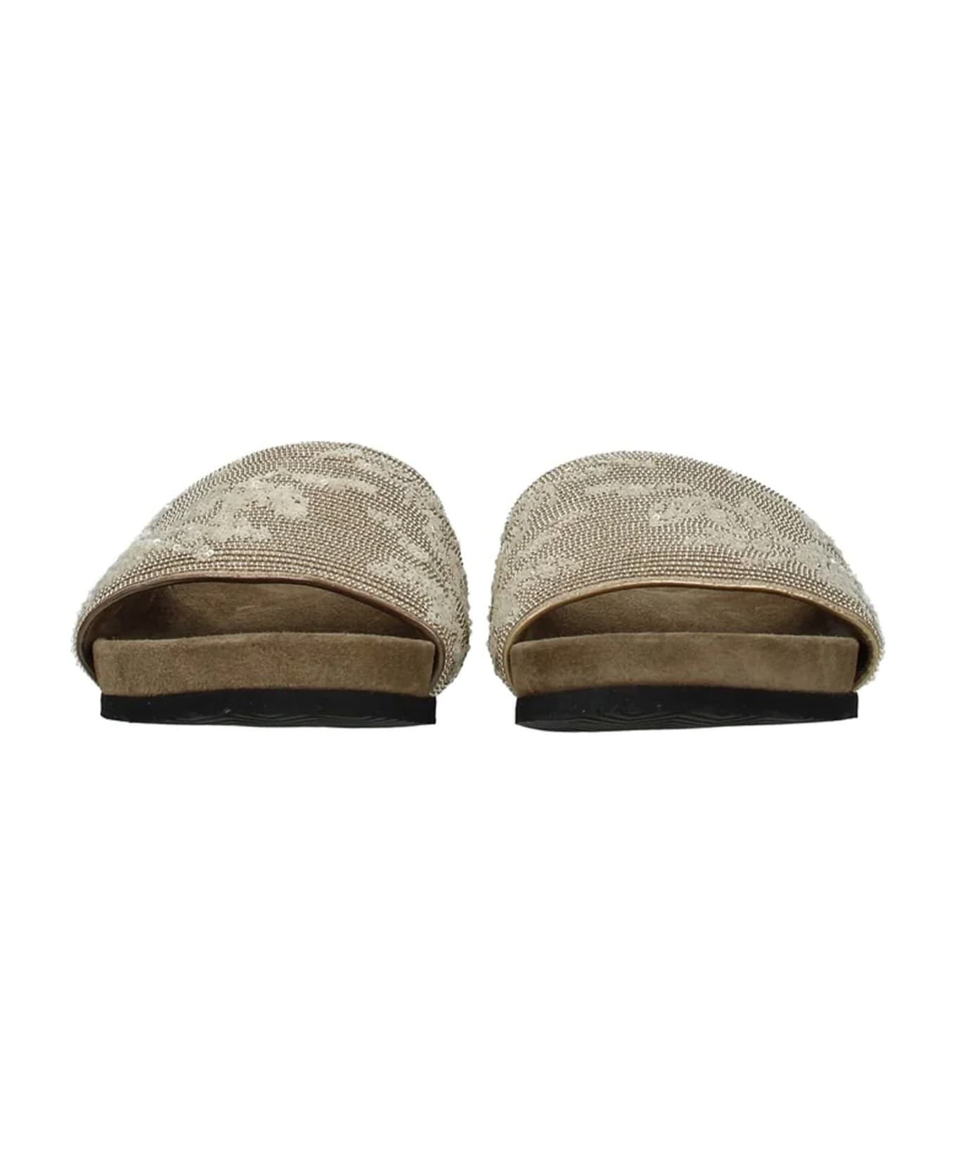 Brunello Cucinelli Leather Flats - Beige サンダル