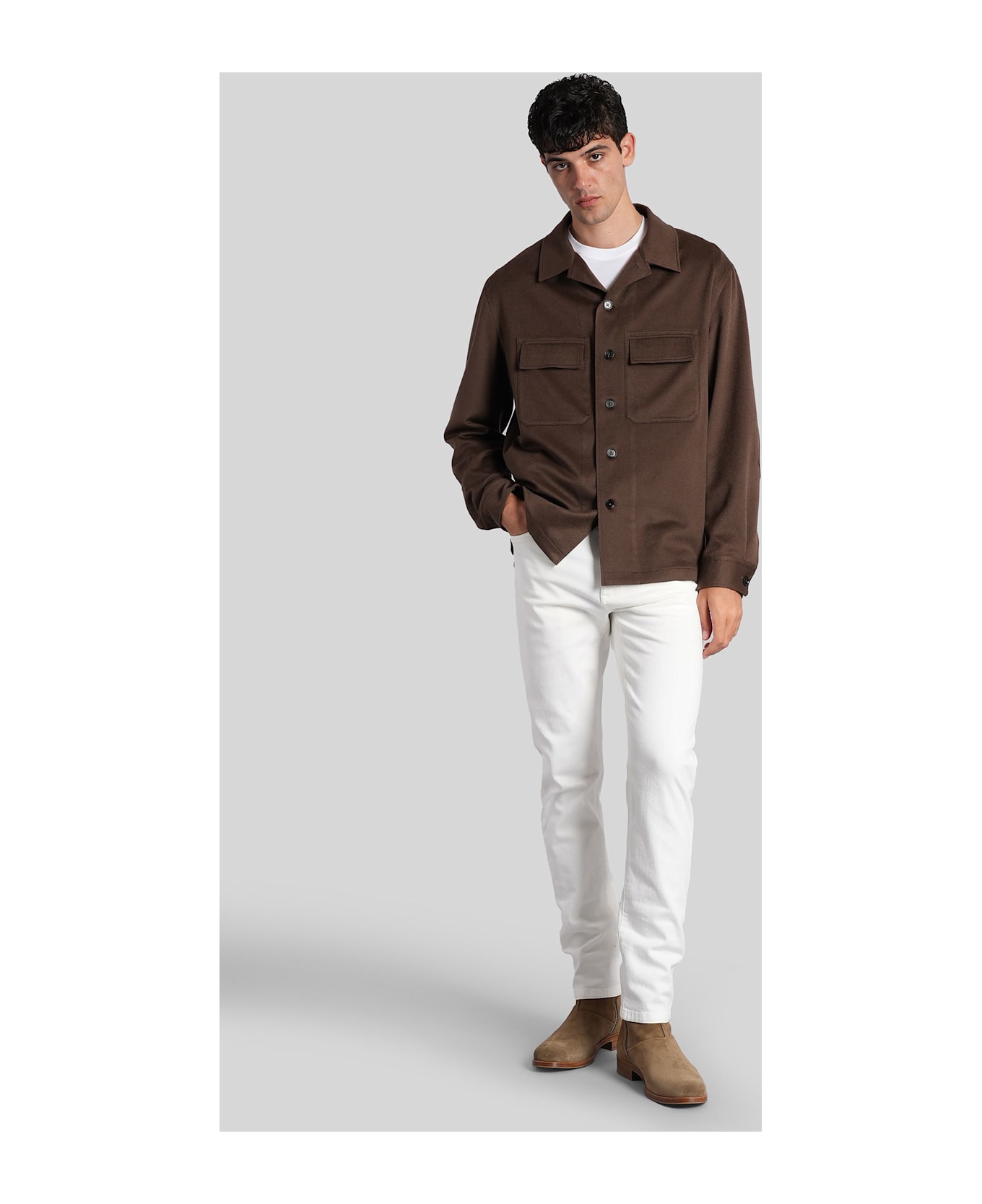 Zegna Jeans In White Denim - white