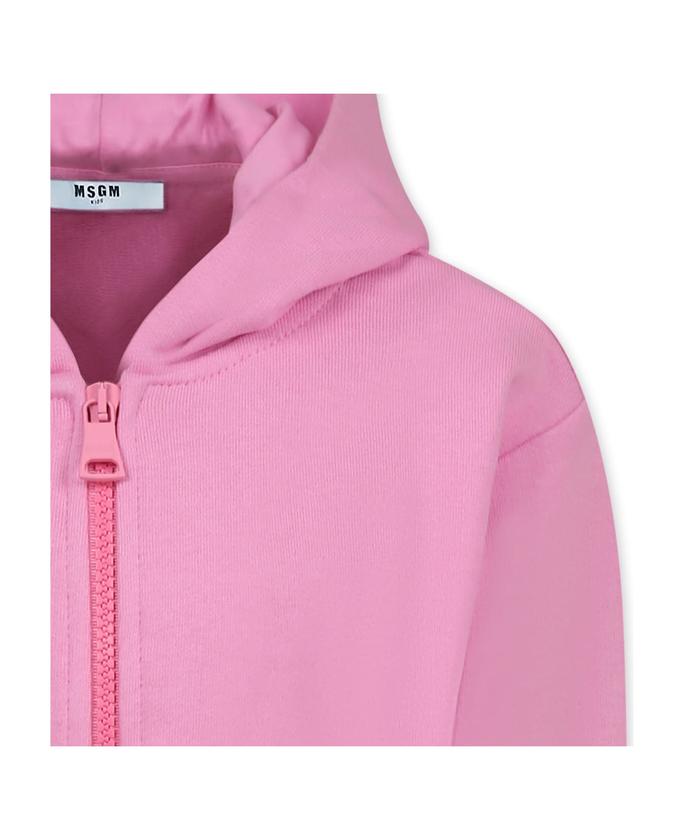 MSGM Pink Sweatshirt For Girl With Logo - Pink