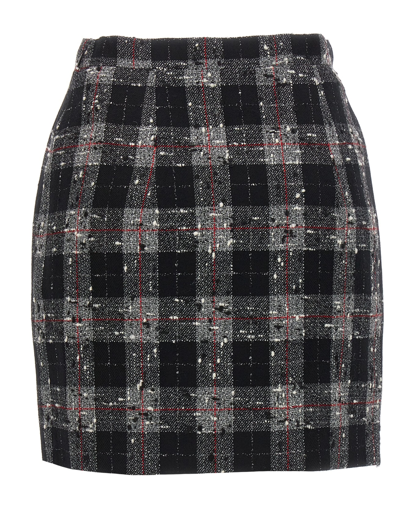 Alessandra Rich Check Wool Skirt - Multicolor