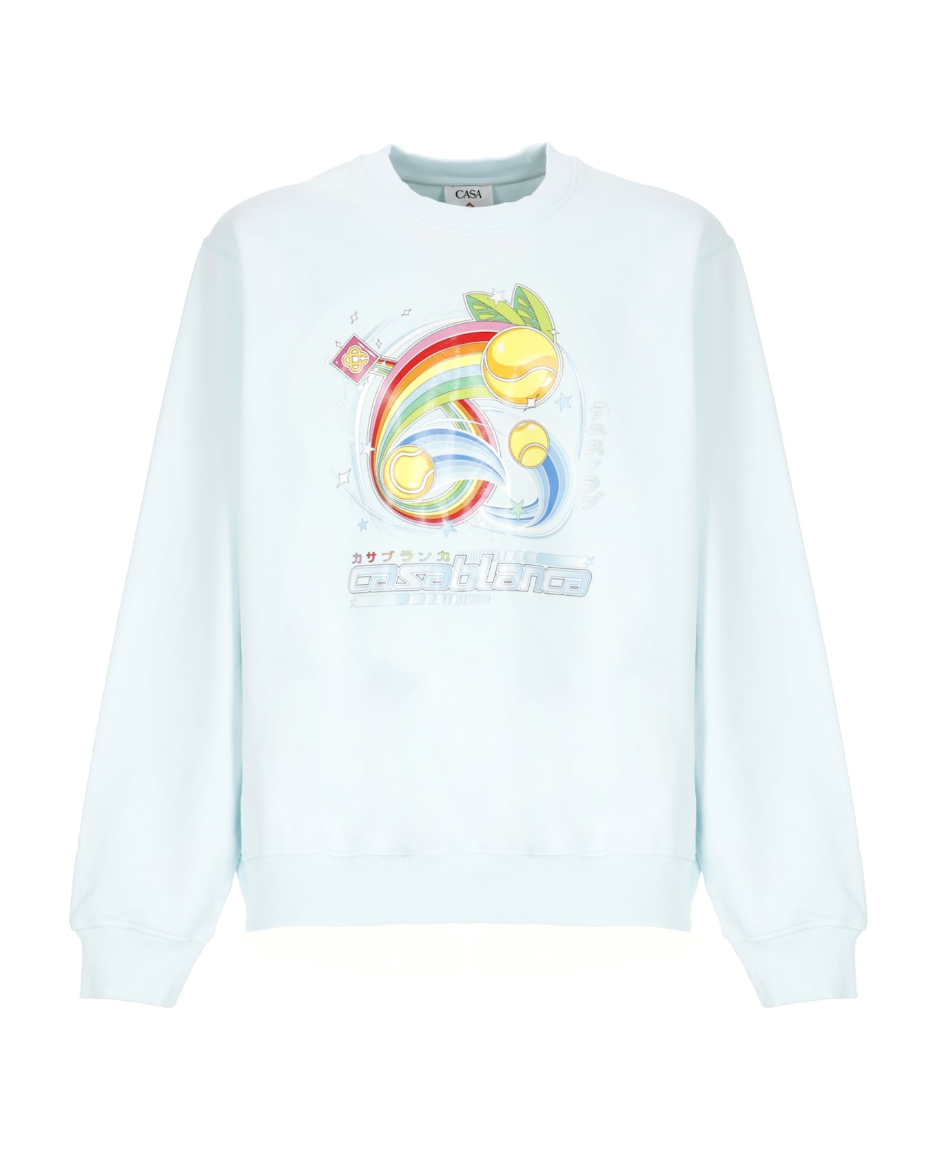 Casablanca Manga Tennis Ball Sweatshirt - Light Blue