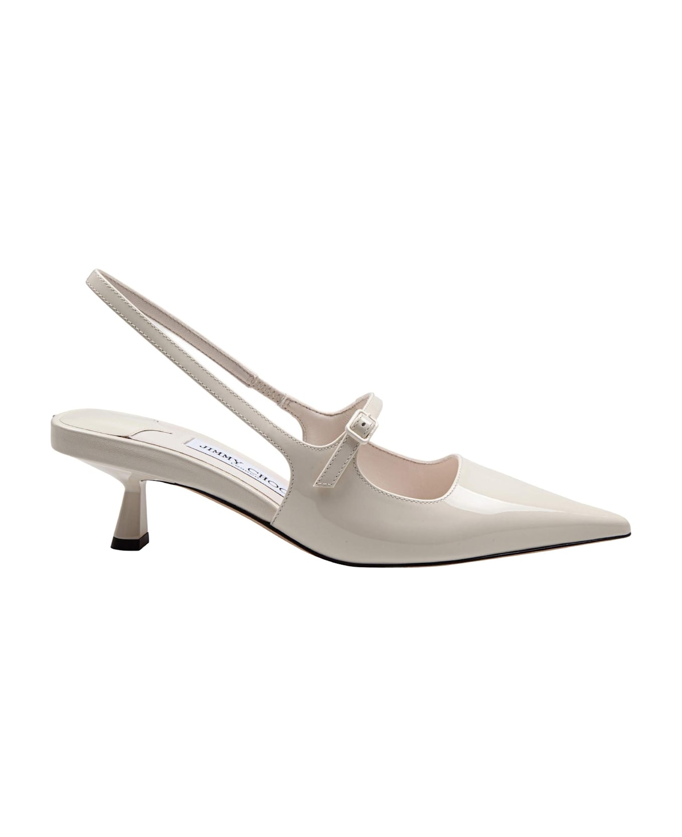 Jimmy Choo Slingback In Patent Leather, Milk Color - Milk