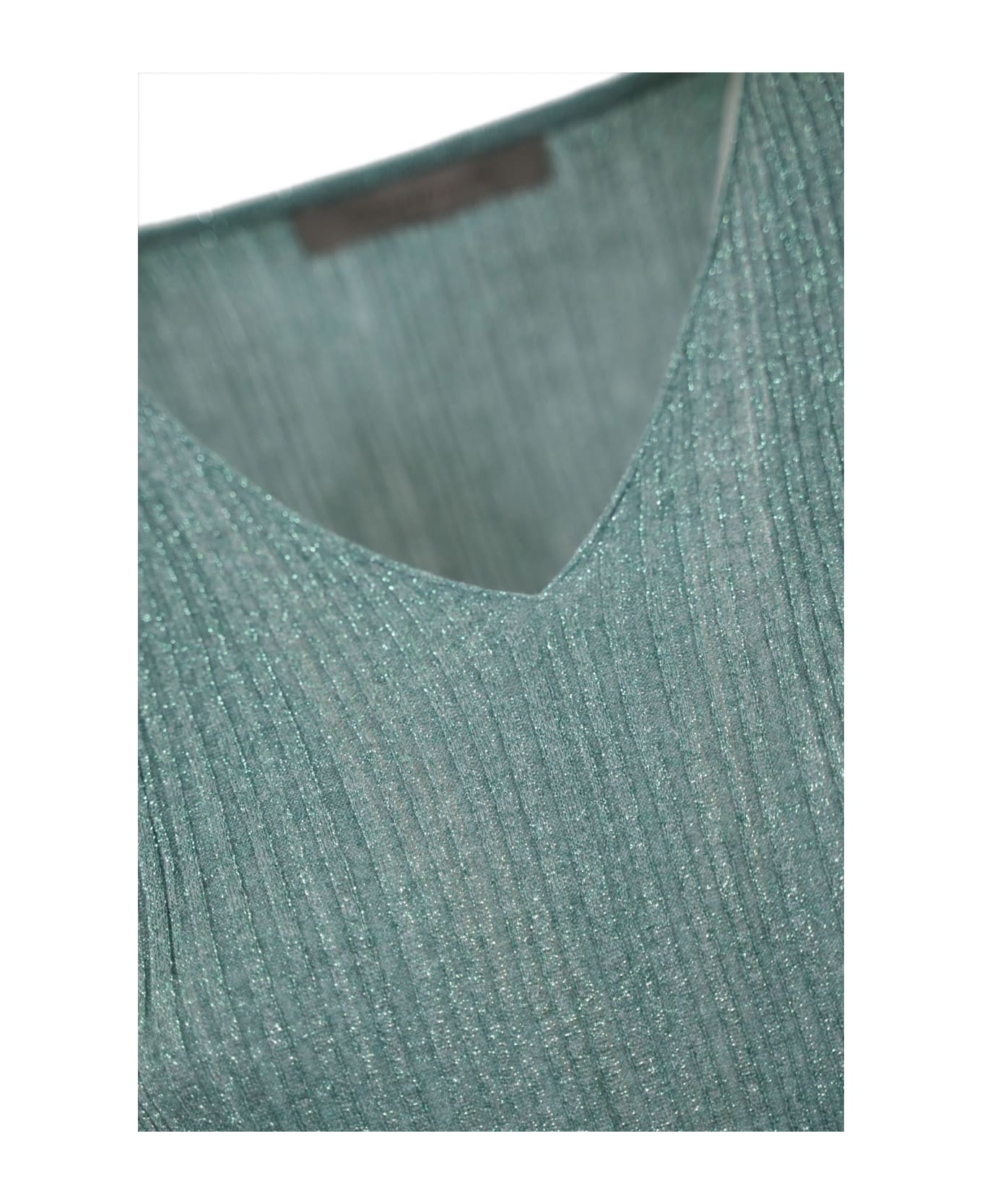 D.Exterior Ribbed Top In Viscose And Lurex - Aloe