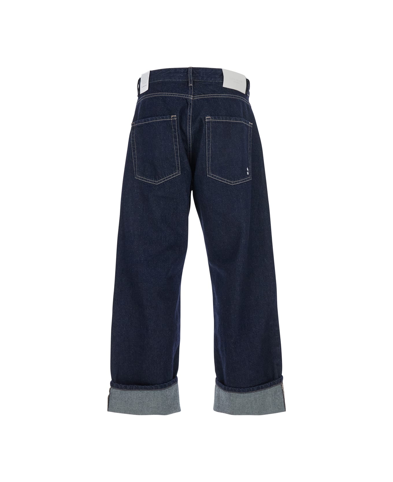 Icon Denim 
ross
 Blue 5-pocket Jeans With Logo Patch In Cotton Denim Man - Blu