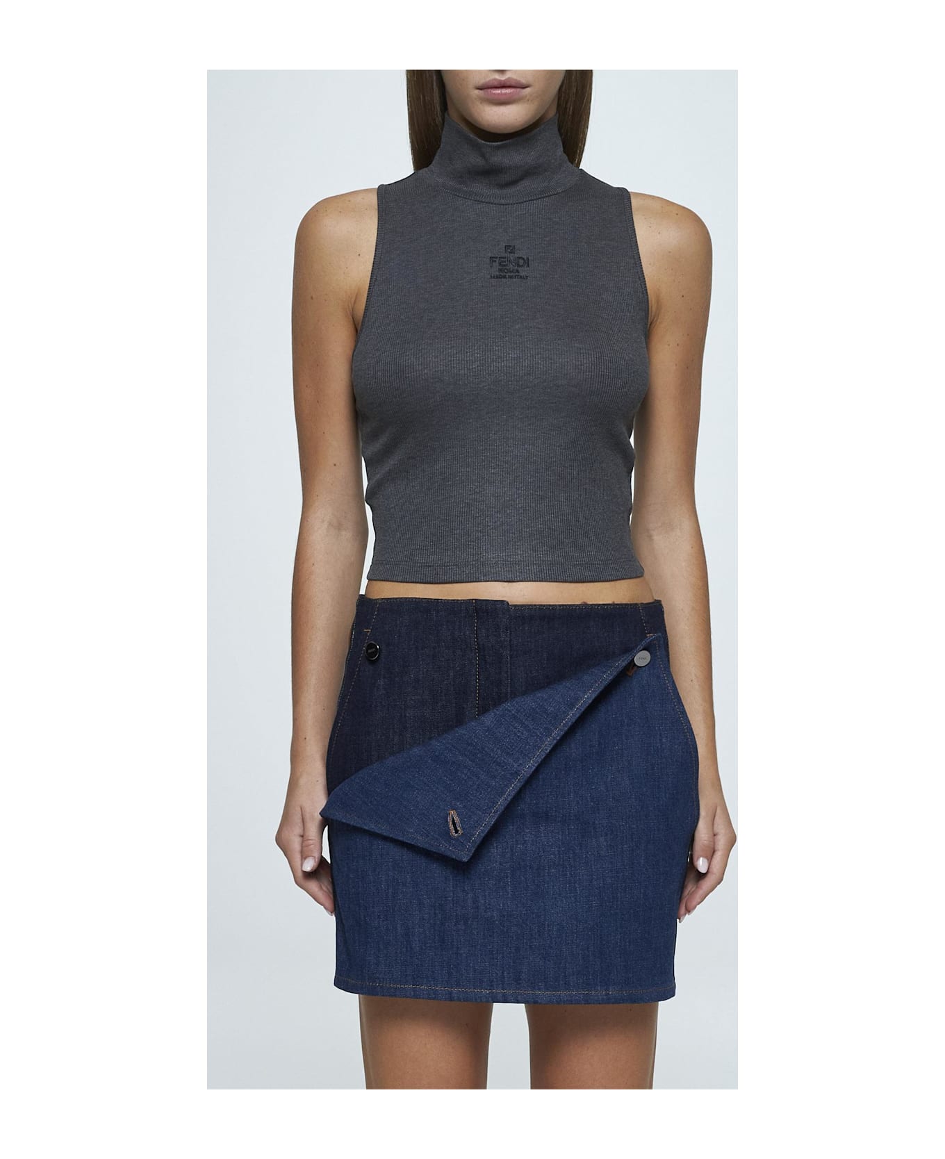 【専用】FENDI&DIOR Fendi Logo Cotton Mock Top | italist